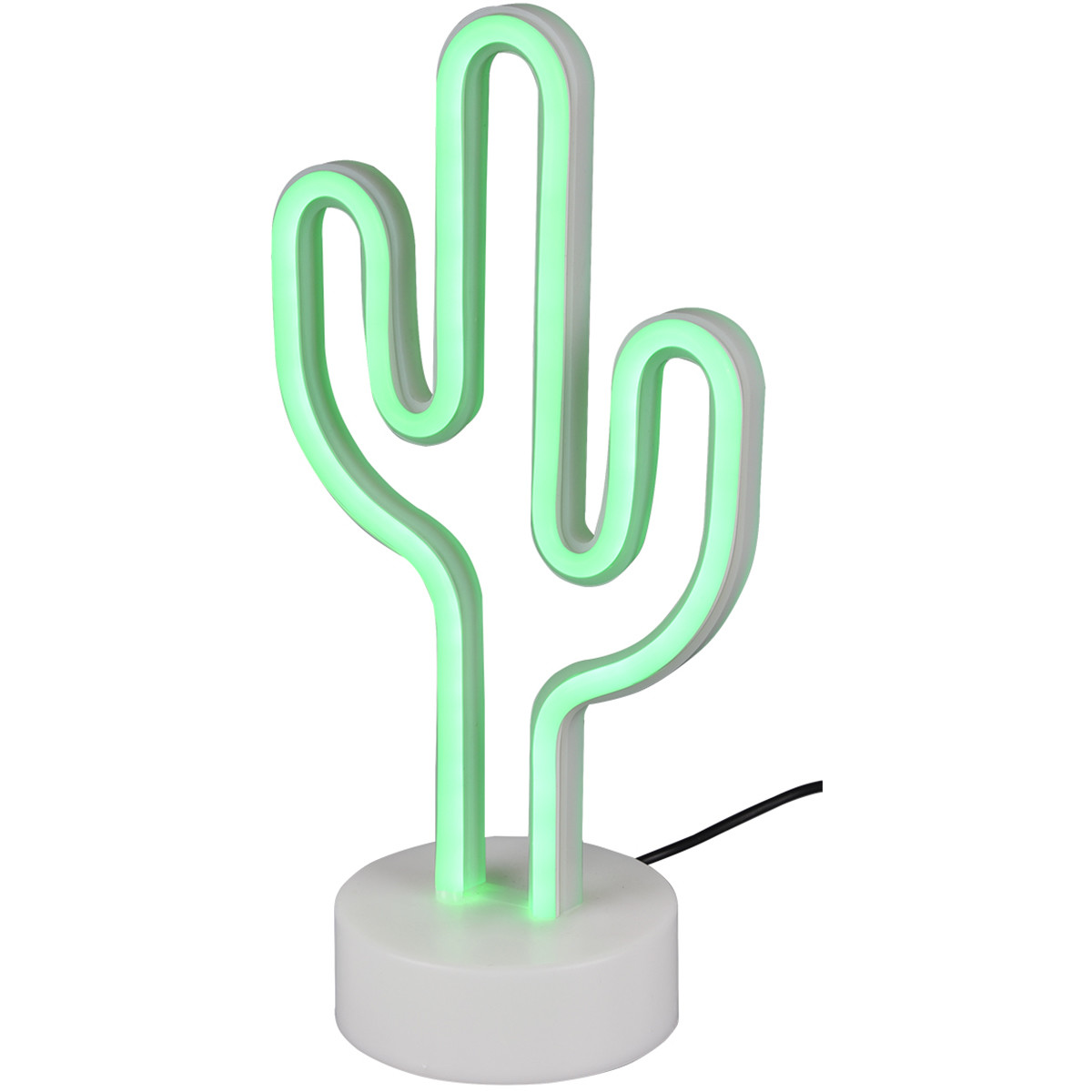 Lampe de Table LED - Trion Cactus - 1W - USB - Rond - Mat Blanc - Plastique