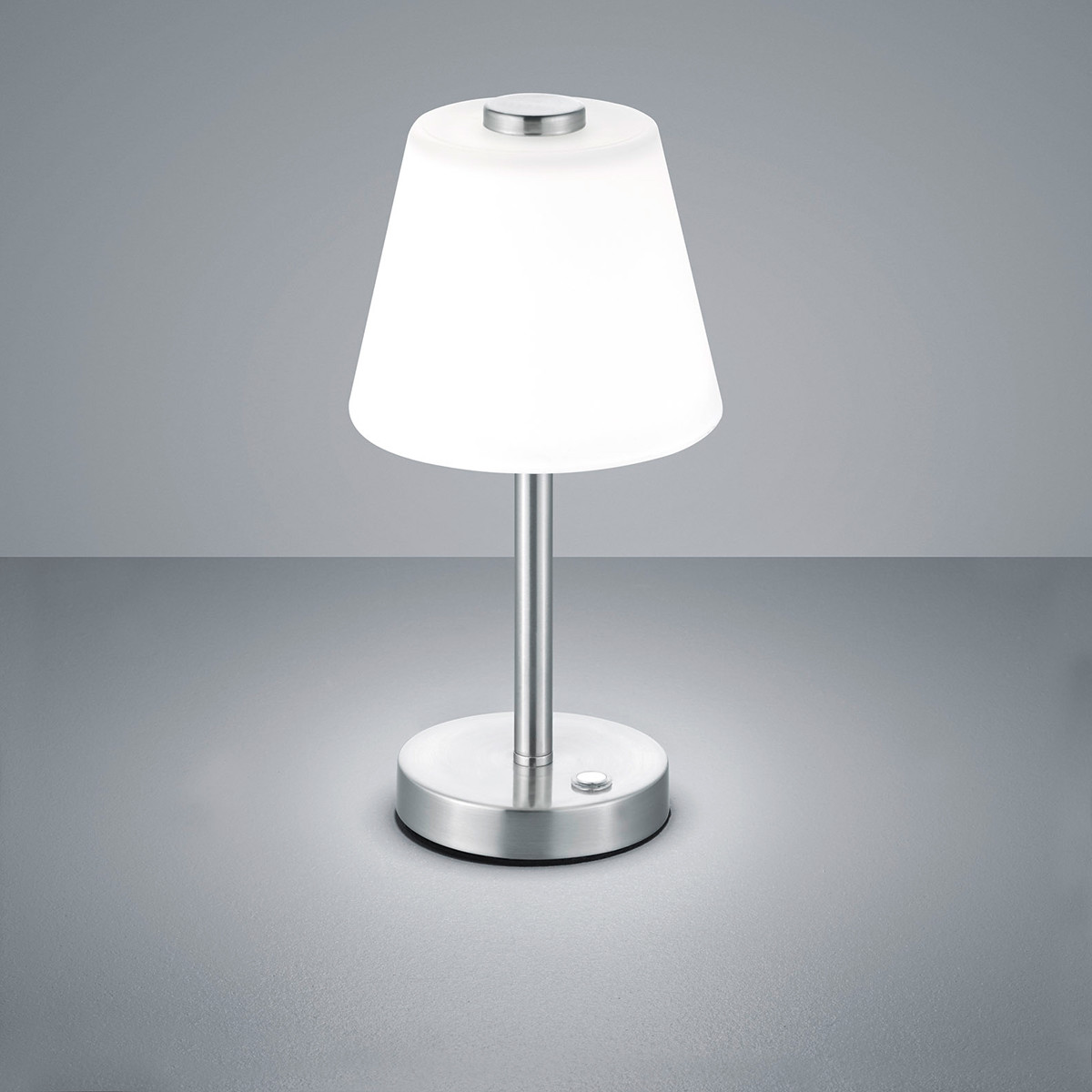 Lampe de Table LED - Trion Emaro - 4.5W - Blanc Chaud 3000K - Dimmable - Rond - Mat Nickel - Aluminium