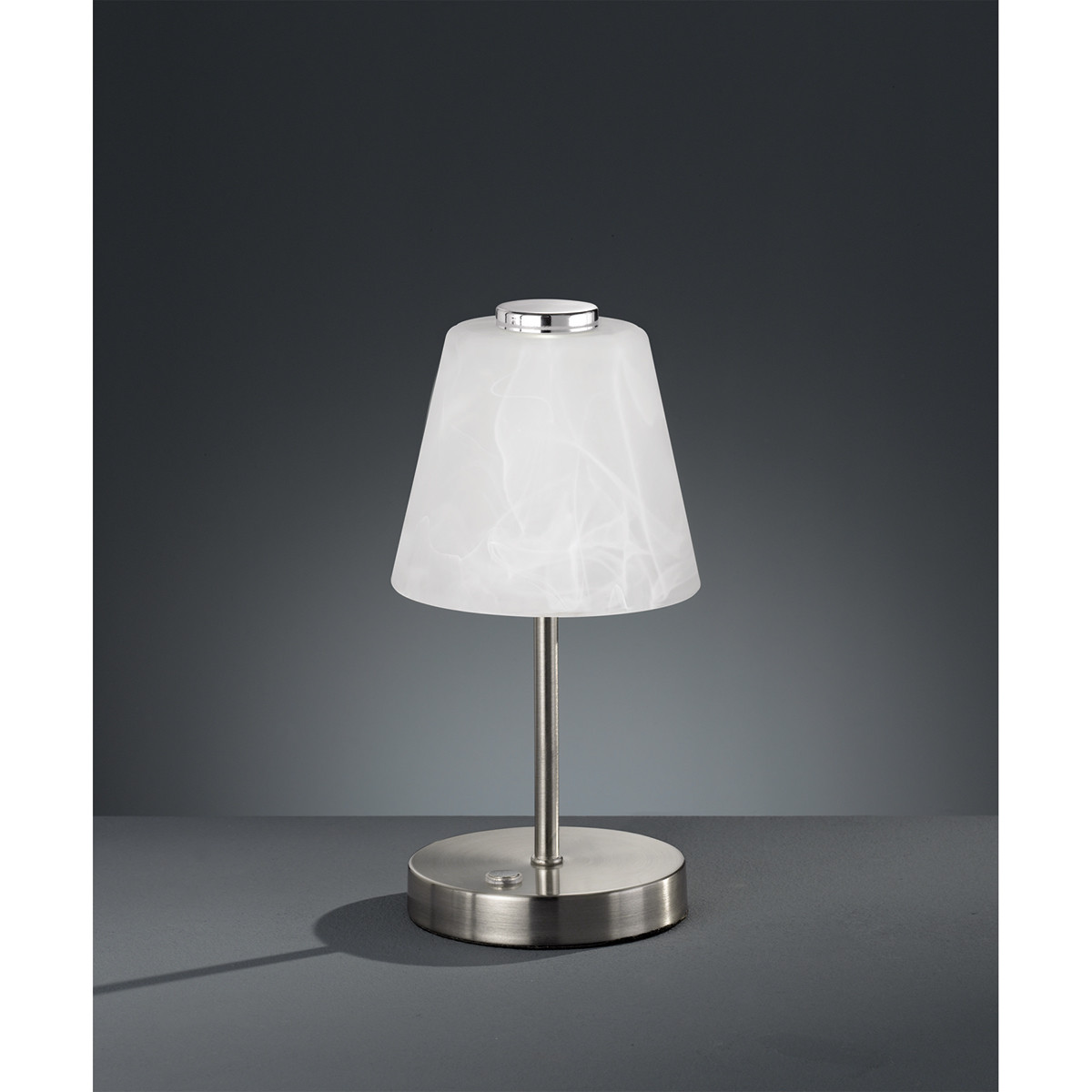 Lampe de Table LED - Trion Emminy - 2W - Blanc Chaud 3000K - Dimmable - Rond - Mat Nickel - Aluminium