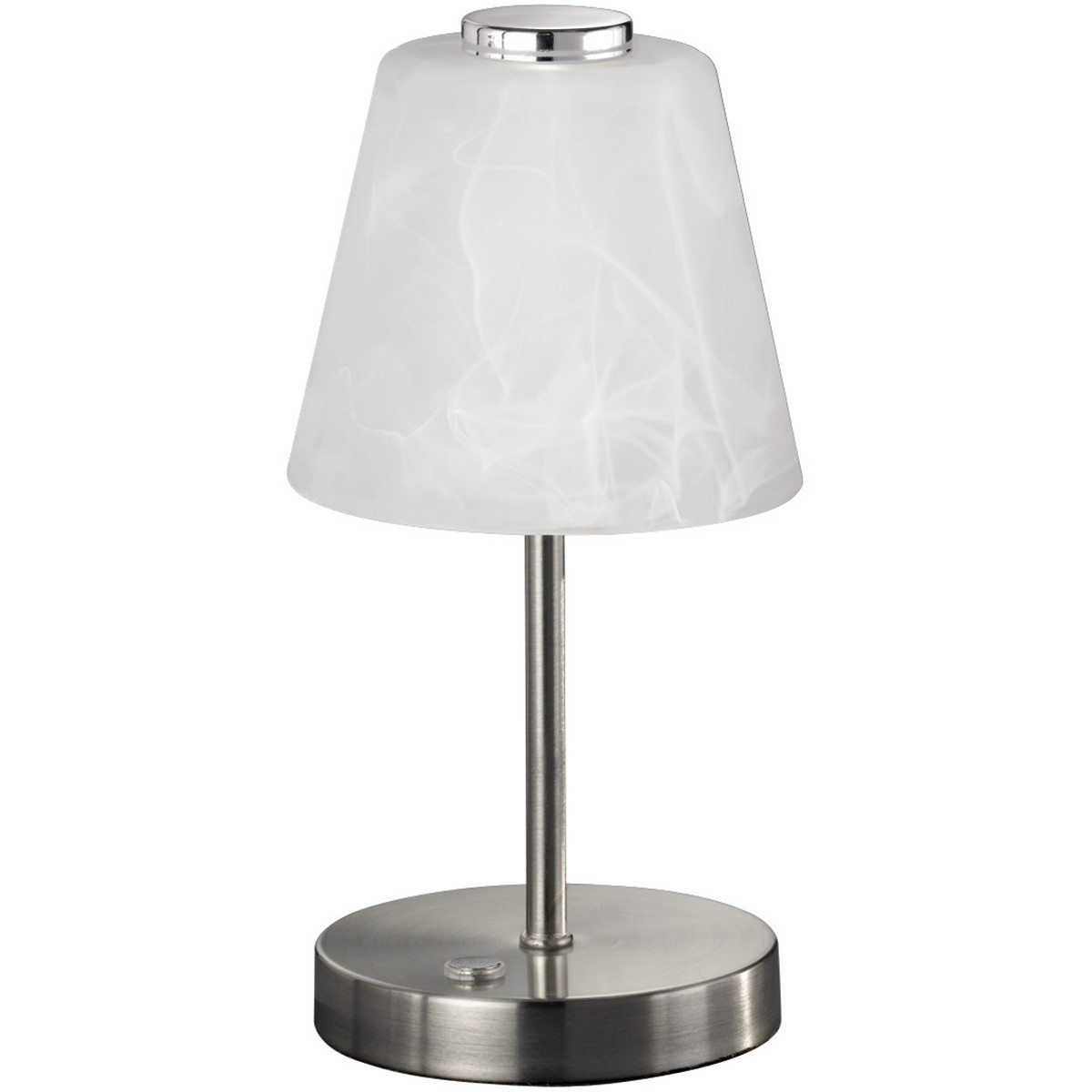 Lampe de Table LED - Trion Emminy - 2W - Blanc Chaud 3000K - Dimmable - Rond - Mat Nickel - Aluminium