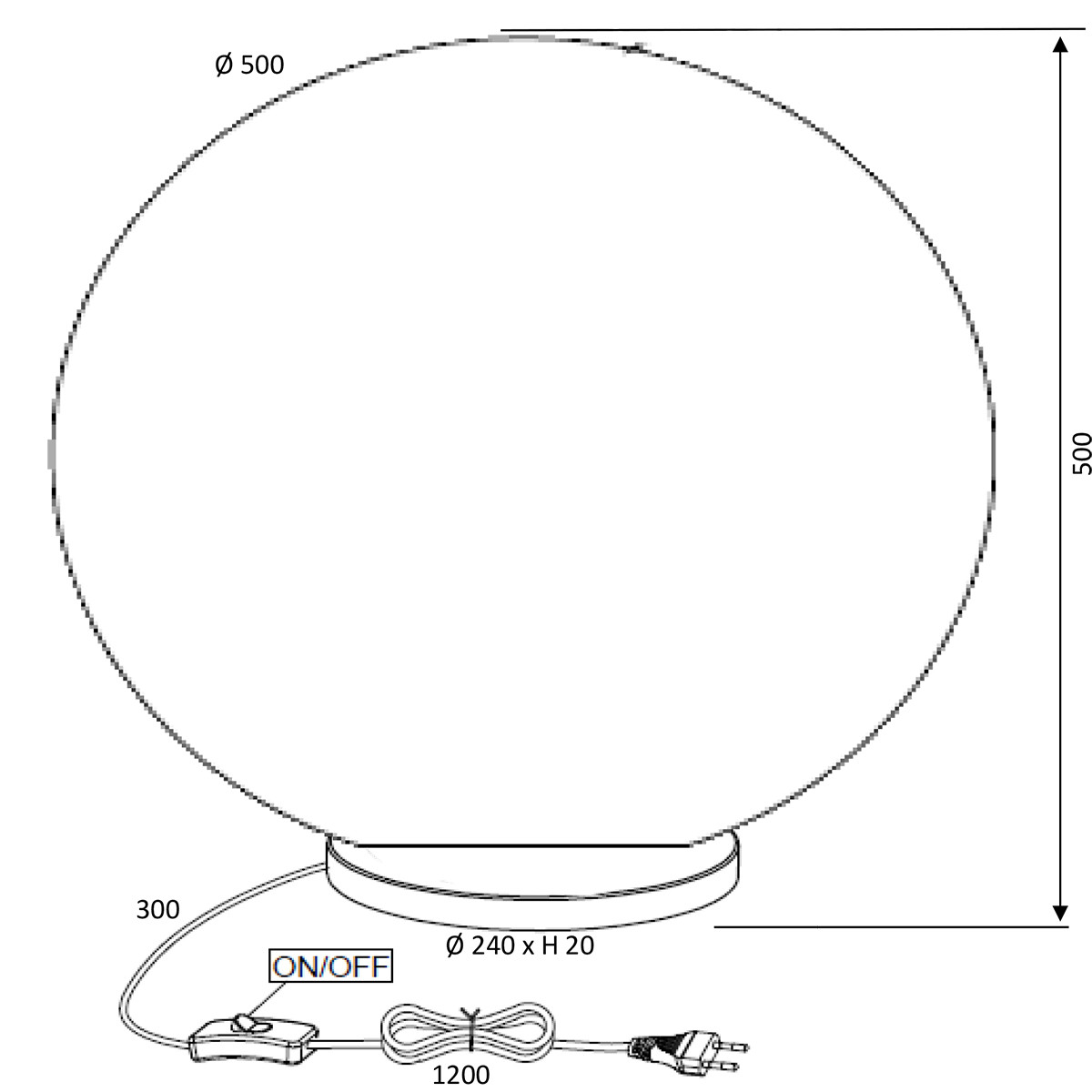 Lampe de Table LED - Éclairage de Table - Trion Fary - Douille E27 - Rond - Mat Noir - Verre