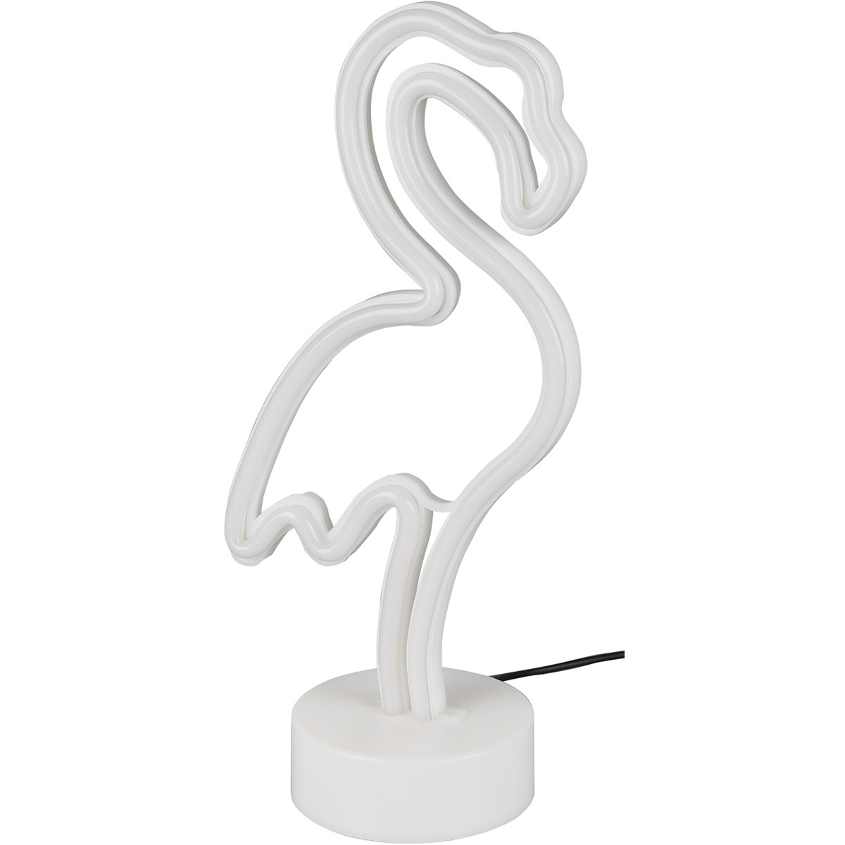 Lampe de Table LED - Trion Flamingo - 1W - USB - Rond - Mat Blanc - Plastique