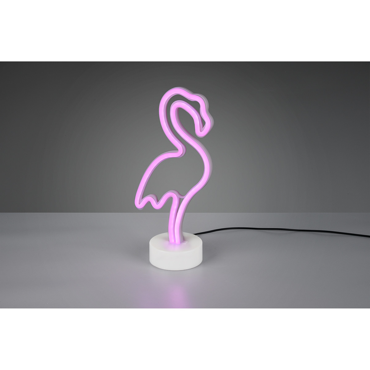 Lampe de Table LED - Trion Flamingo - 1W - USB - Rond - Mat Blanc - Plastique