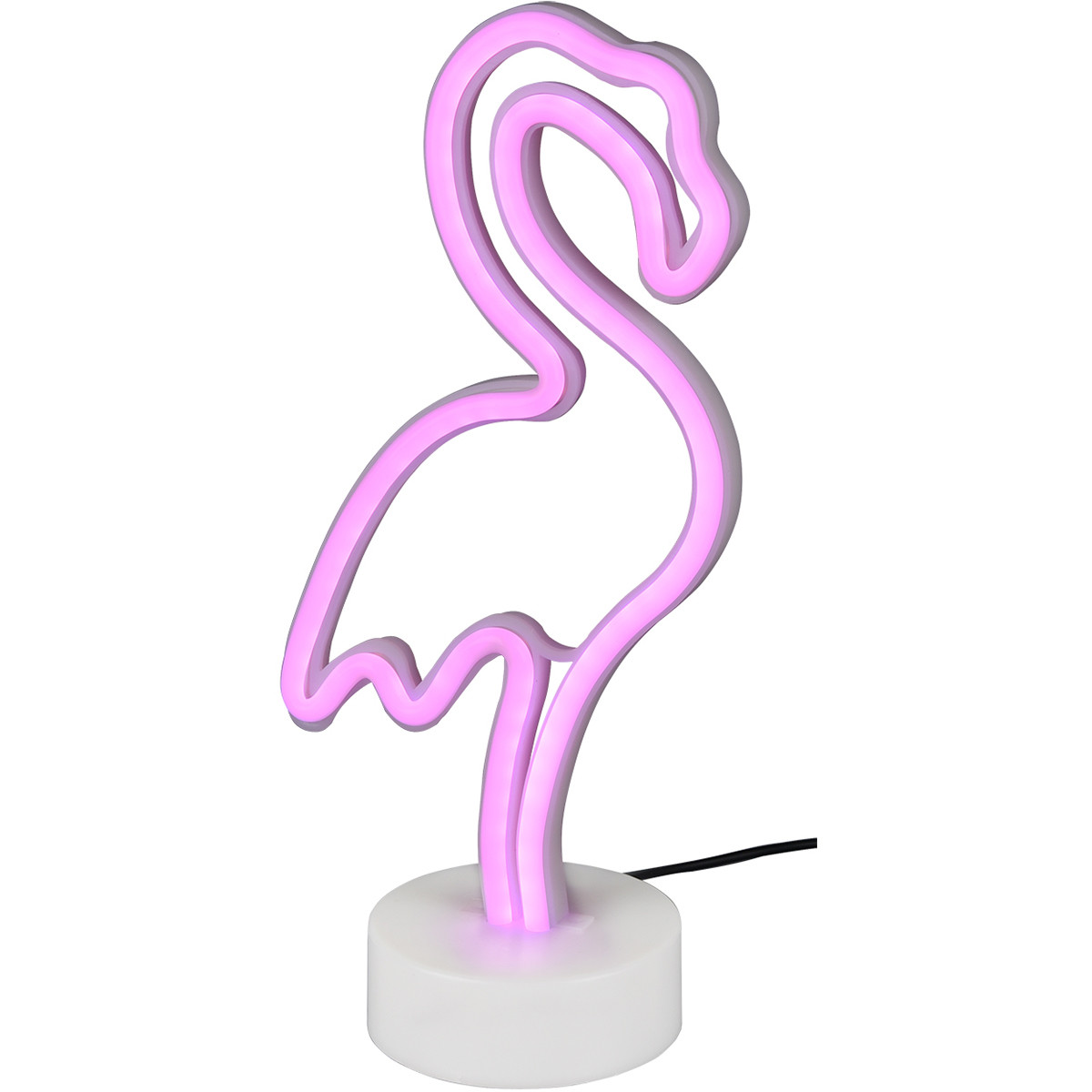 Lampe de Table LED - Trion Flamingo - 1W - USB - Rond - Mat Blanc - Plastique