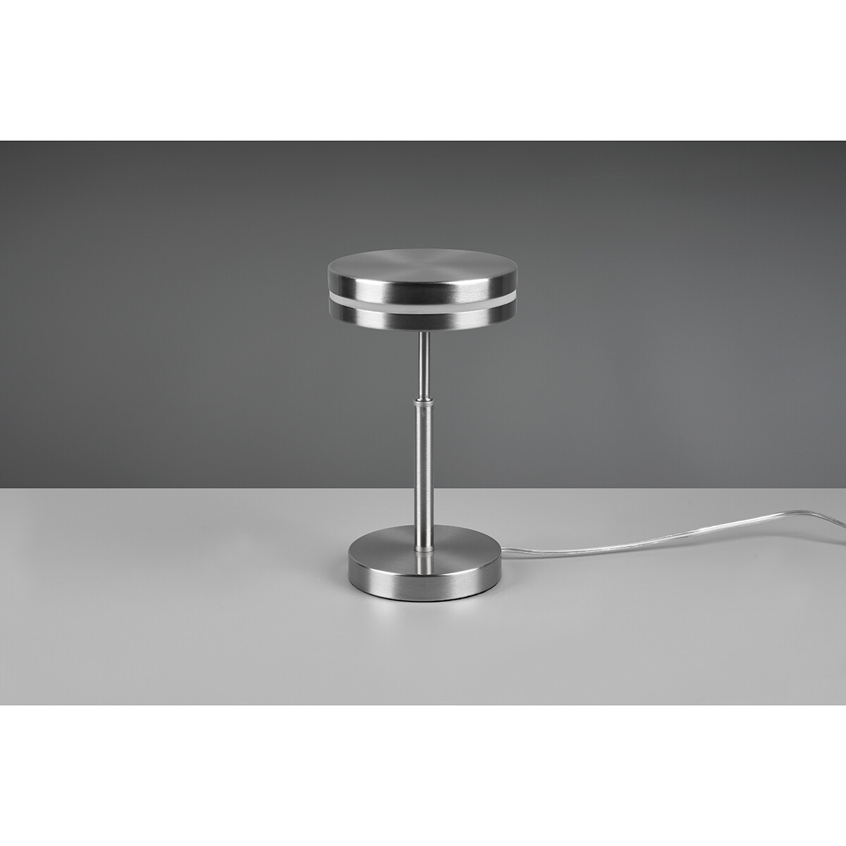 Lampe de Table LED - Trion Franco - 6W - Blanc Chaud 3000K - Rond - Mat Nickel - Aluminium