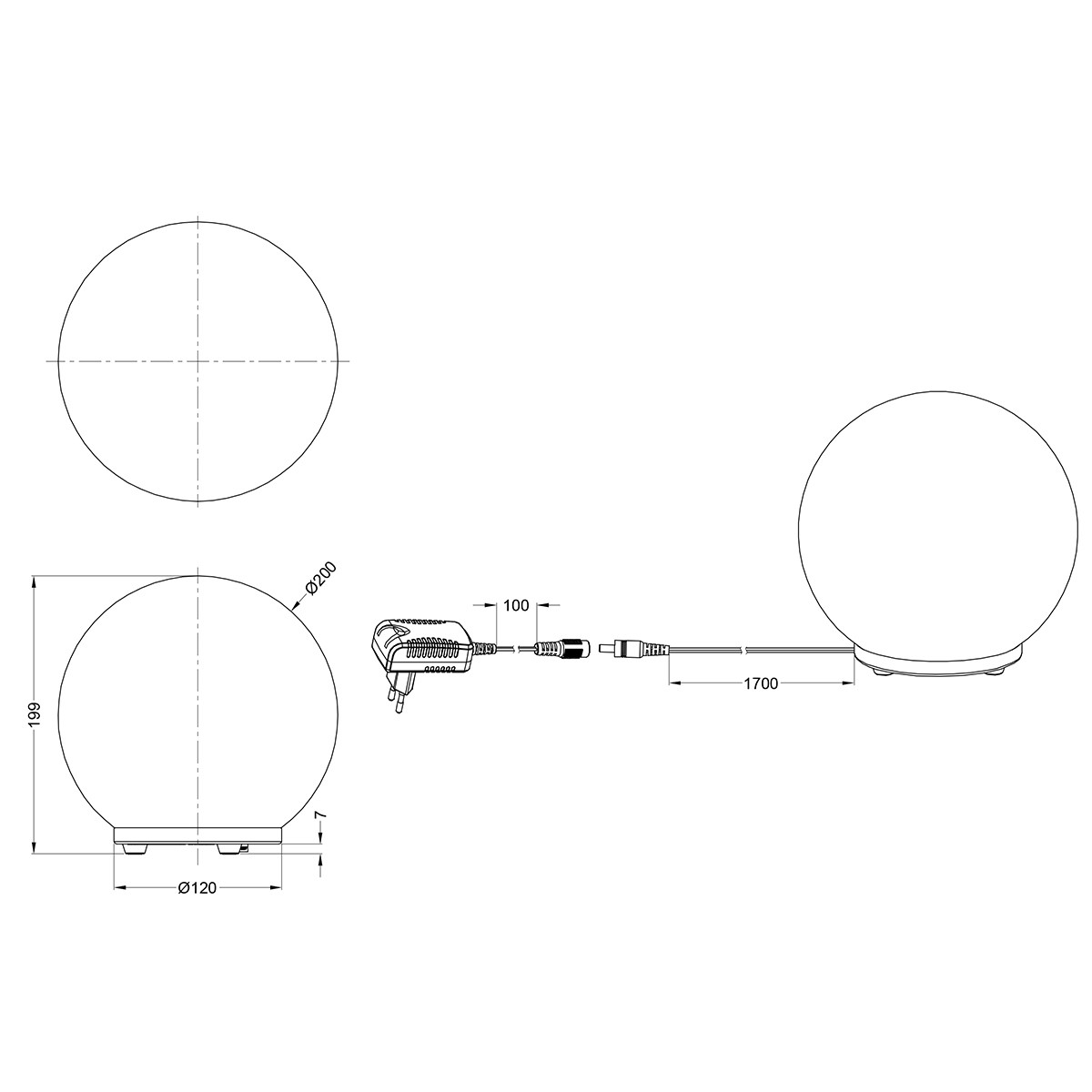 Lampe de Table LED - Trion Geron - 5.5W - Blanc Chaud 3000K - RGBW - Télécommande - Dimmable - Rond - Mat Chrome - Plastique