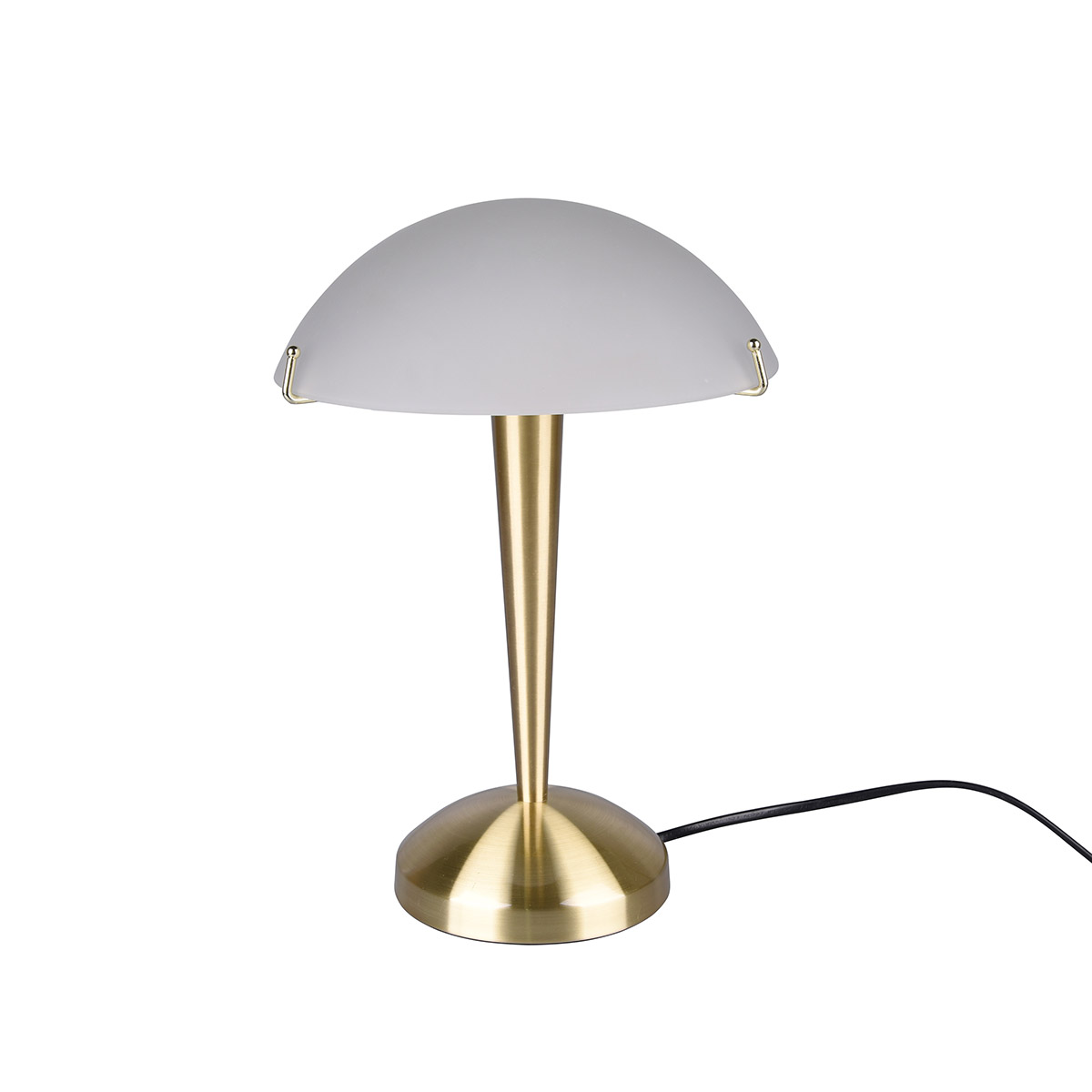 LED Lampe de Table - Trion Ilza - Douille E14 - 1 point lumineux - Laiton Mat - Métal - Verre Blanc