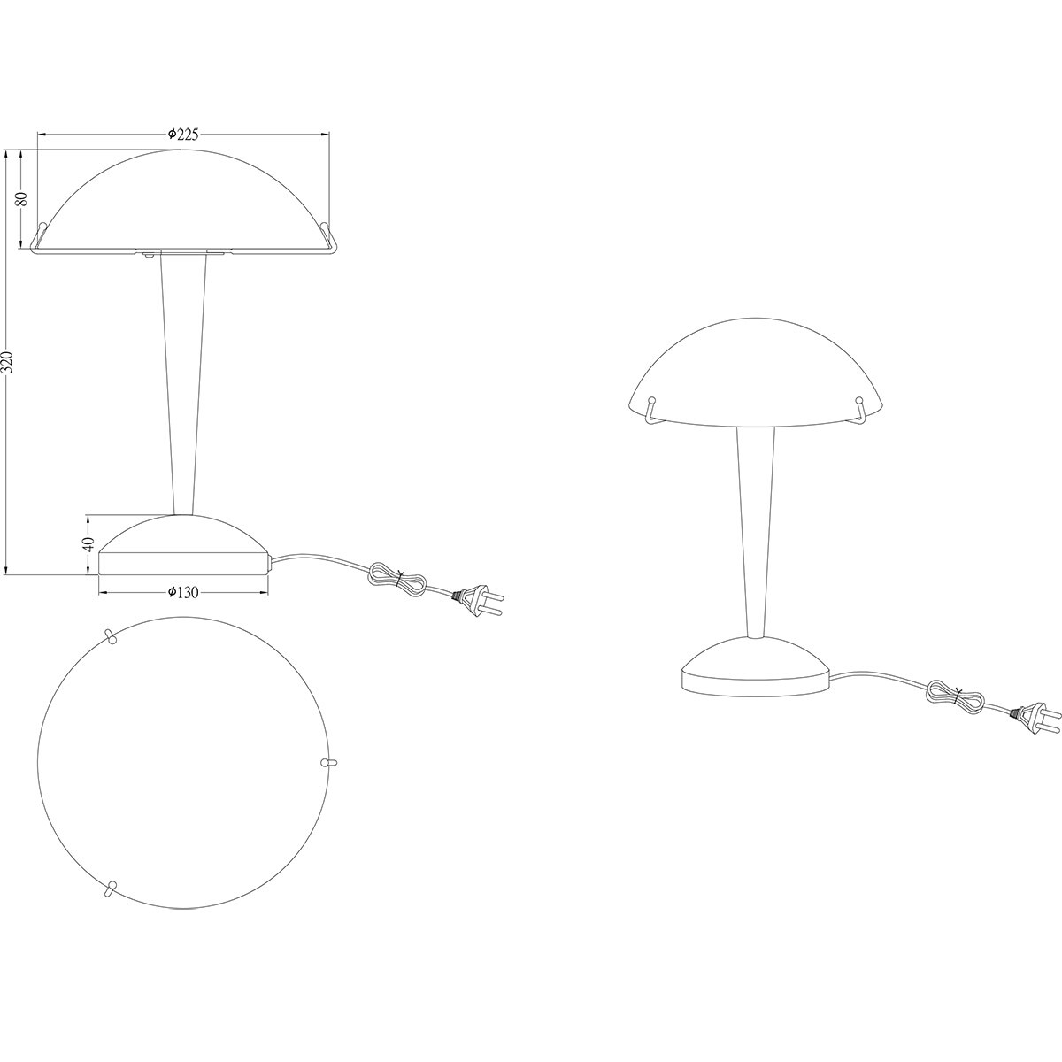 LED Lampe de Table - Trion Ilza - Douille E14 - 1 point lumineux - Laiton Mat - Métal - Verre Blanc