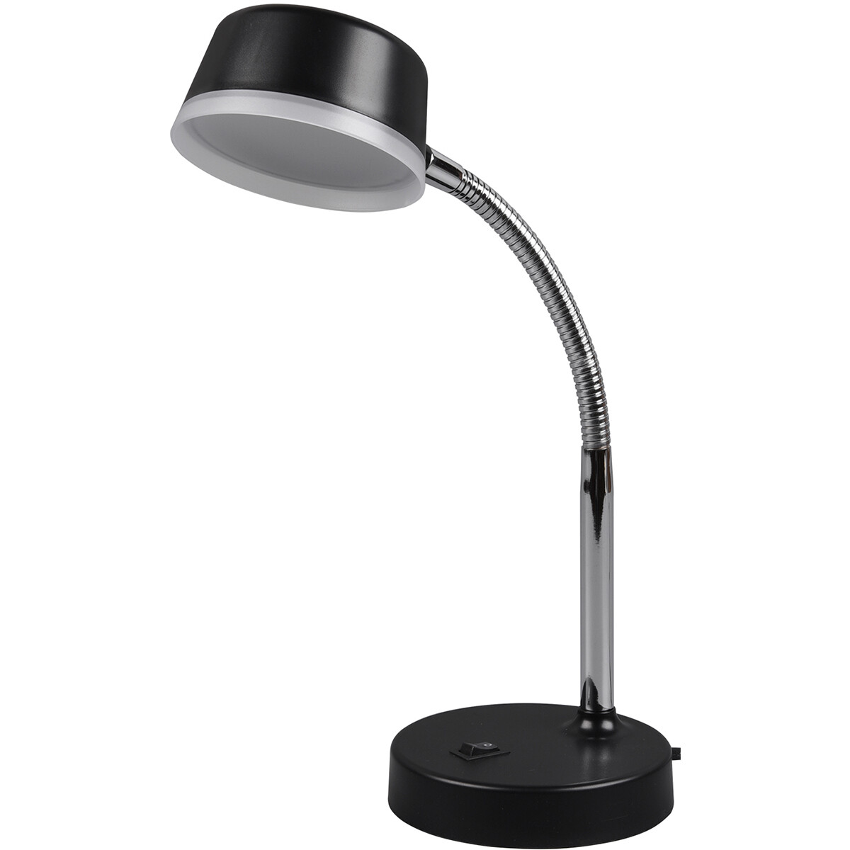 Lampe de bureau LED - Trion Kiki - 4W - Blanc Chaud 3000K - Rond - Mat Noir - Plastique