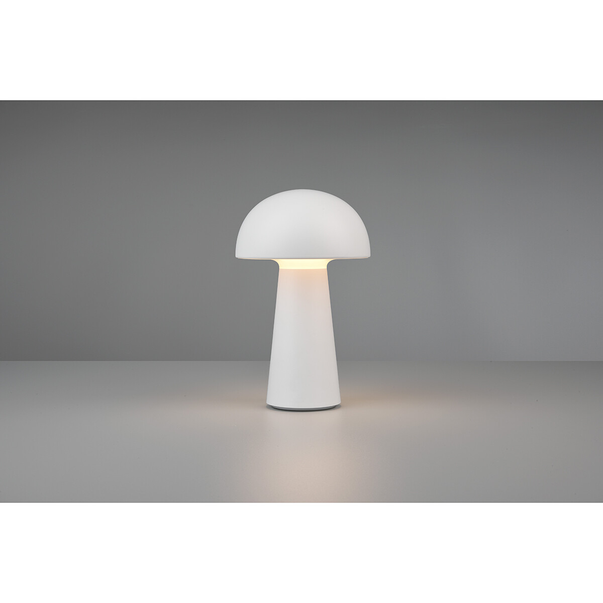 Lampe de Table LED - Éclairage de Table - Trion Lenio - 2W - Blanc Chaud 3000K - Dimmable - Rechargeable par USB - Étanche aux Éclaboussures IP44 - Rond - Mat Blanc - Plastique