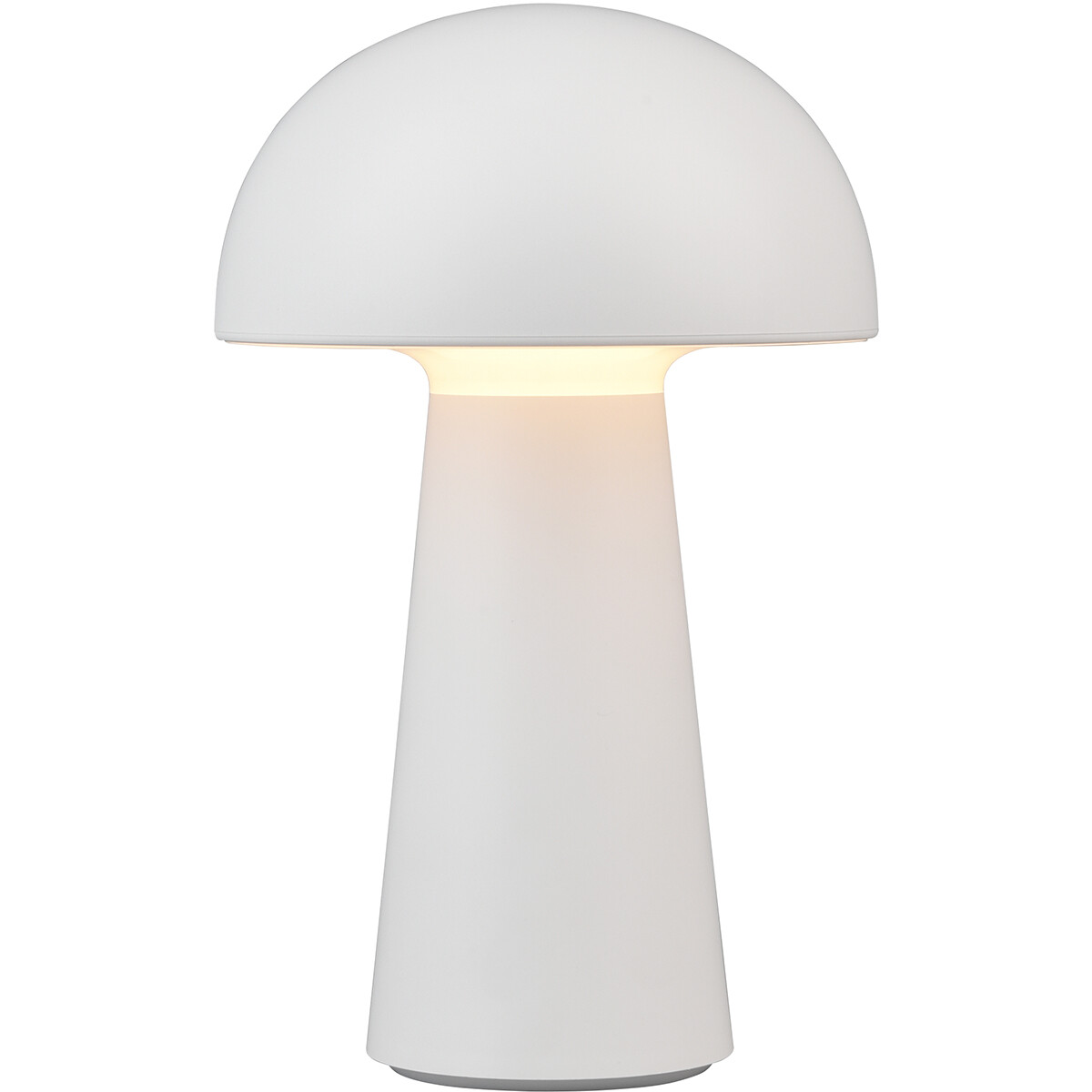 Lampe de Table LED - Éclairage de Table - Trion Lenio - 2W - Blanc Chaud 3000K - Dimmable - Rechargeable par USB - Étanche aux Éclaboussures IP44 - Rond - Mat Blanc - Plastique