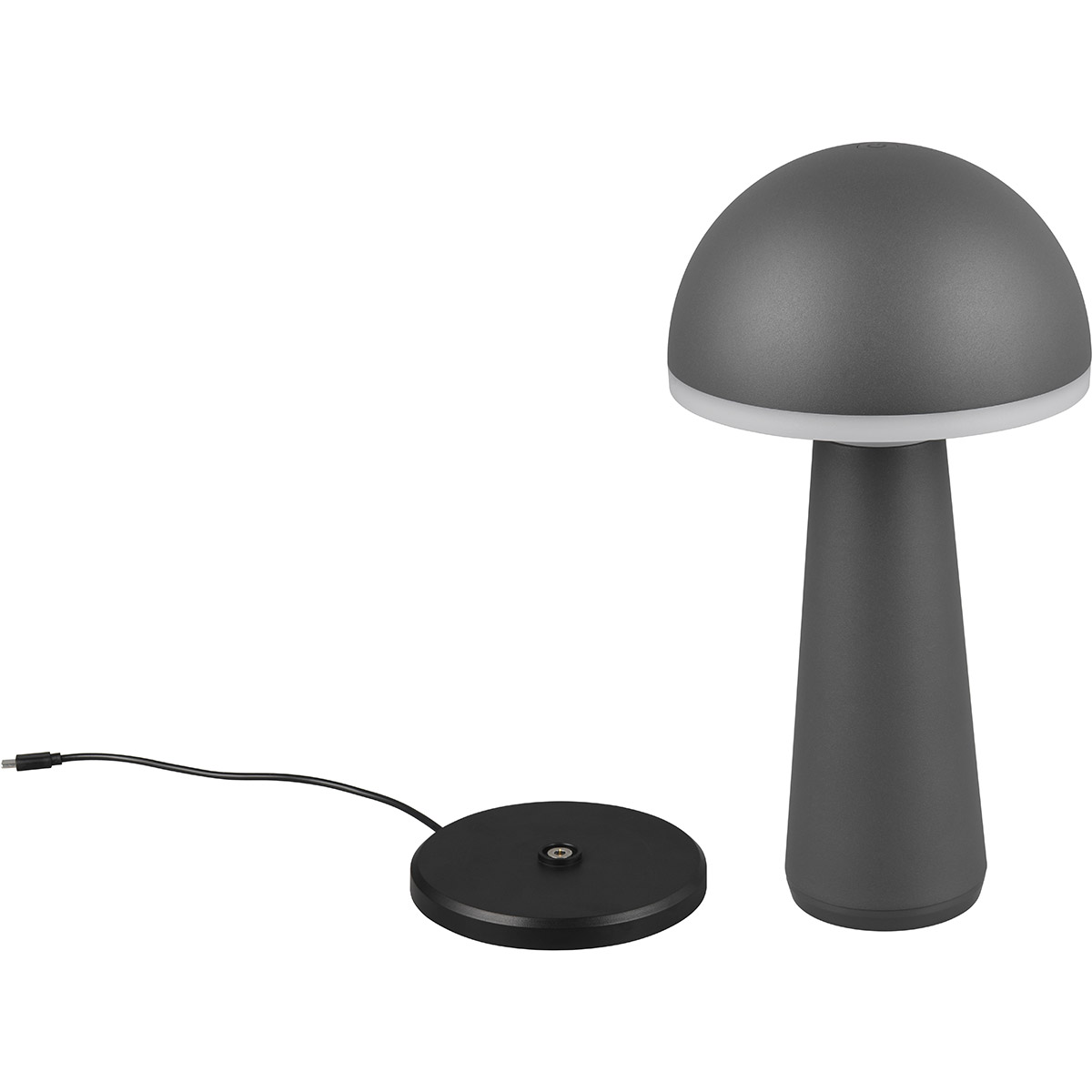 LED Lampe de Table - Trion Lungo - 2W - Couleur Ajustable - Batteries Rechargeables - Anthracite - Aluminium Moulé