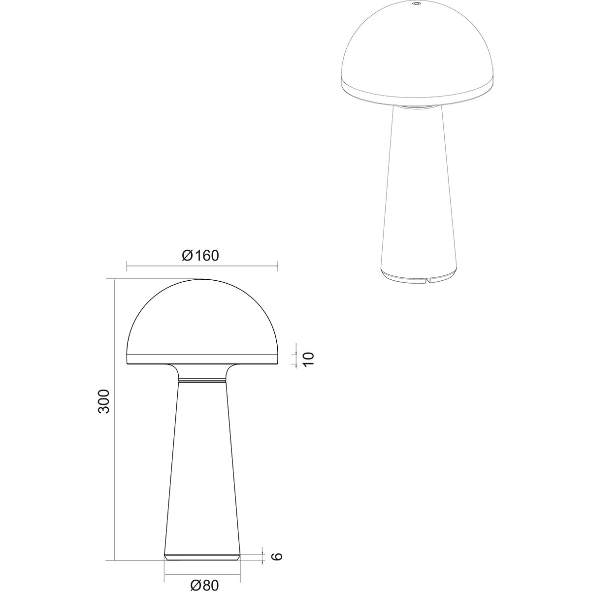 LED Lampe de Table - Trion Lungo - 2W - Couleur Ajustable - Batteries Rechargeables - Anthracite - Aluminium Moulé