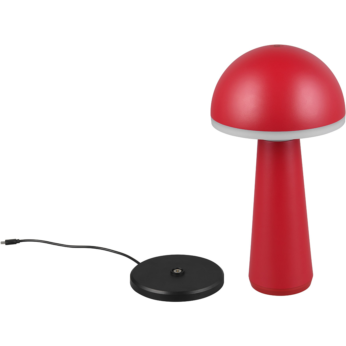 LED Lampe de Table - Trion Lungo - 2W - Couleur Ajustable - Batteries Rechargeables - Rouge - Aluminium Moulé