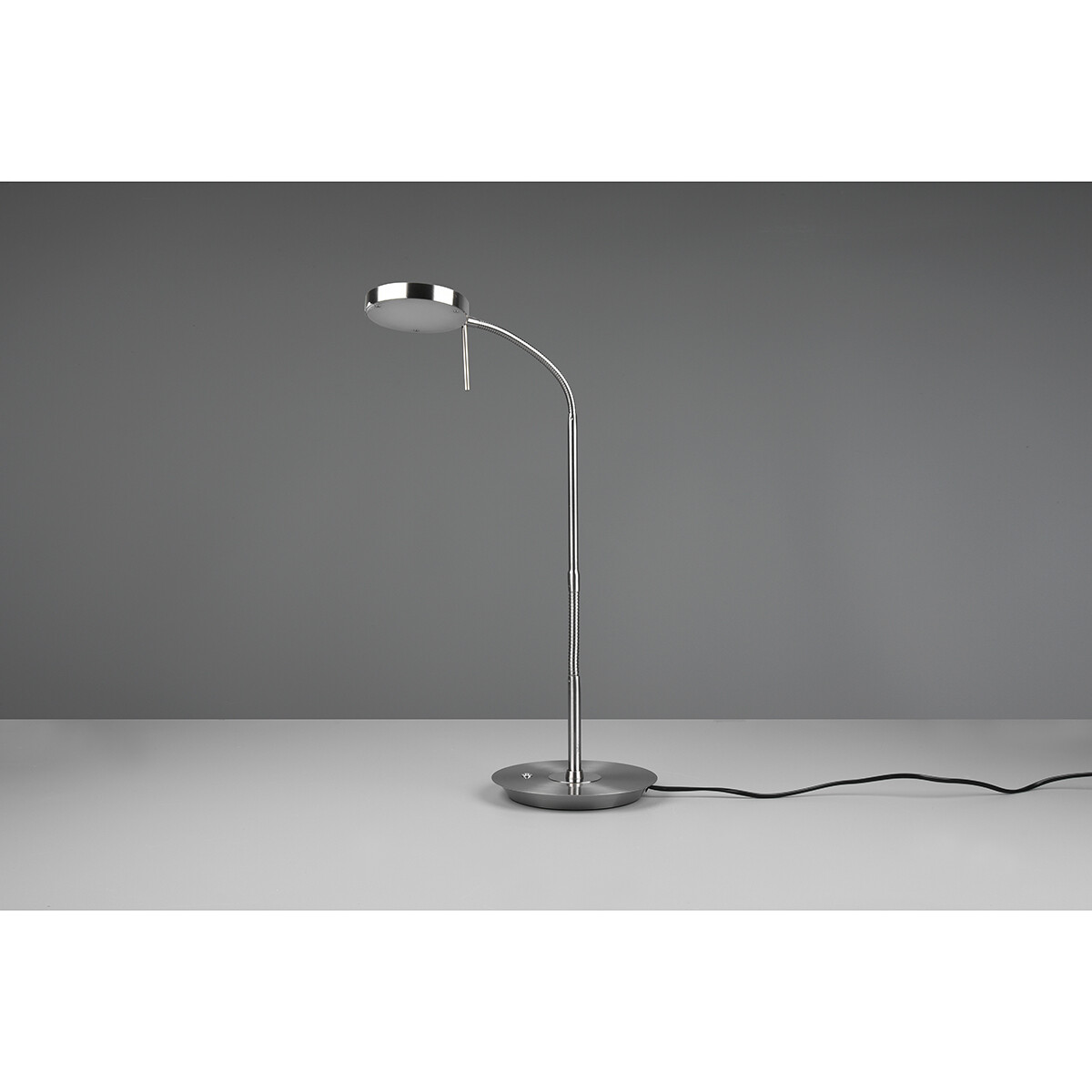 Lampe de Table LED - Trion Monzino - 12W - Couleur de lumière ajustable - Dimmable - Rond - Mat Nickel - Aluminium