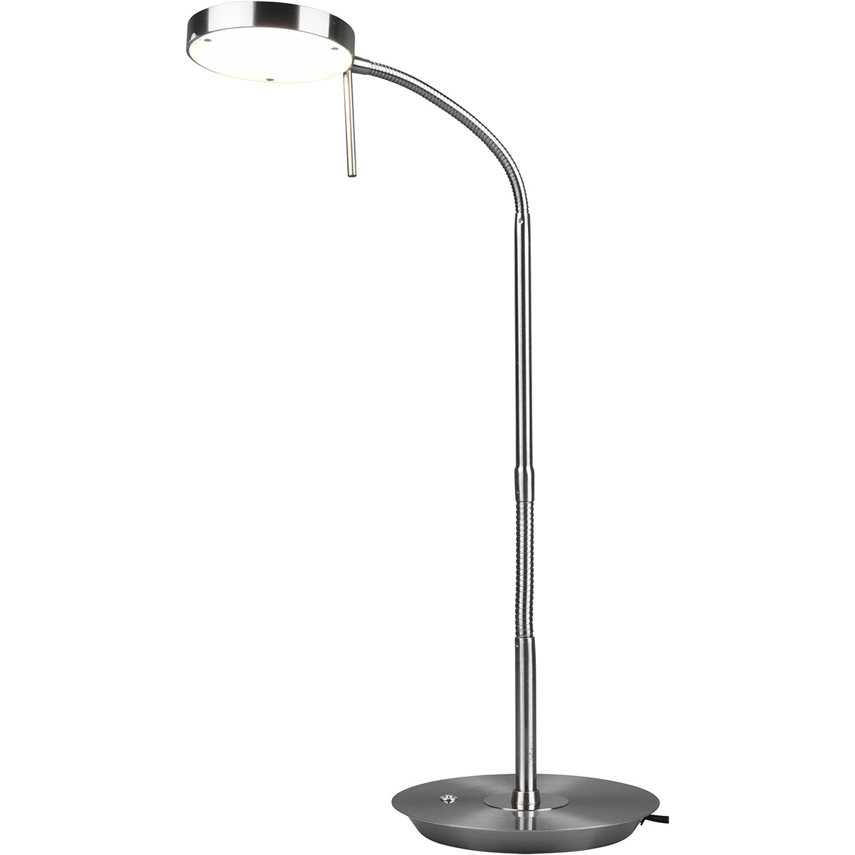 Lampe de Table LED - Trion Monzino - 12W - Couleur de lumière ajustable - Dimmable - Rond - Mat Nickel - Aluminium