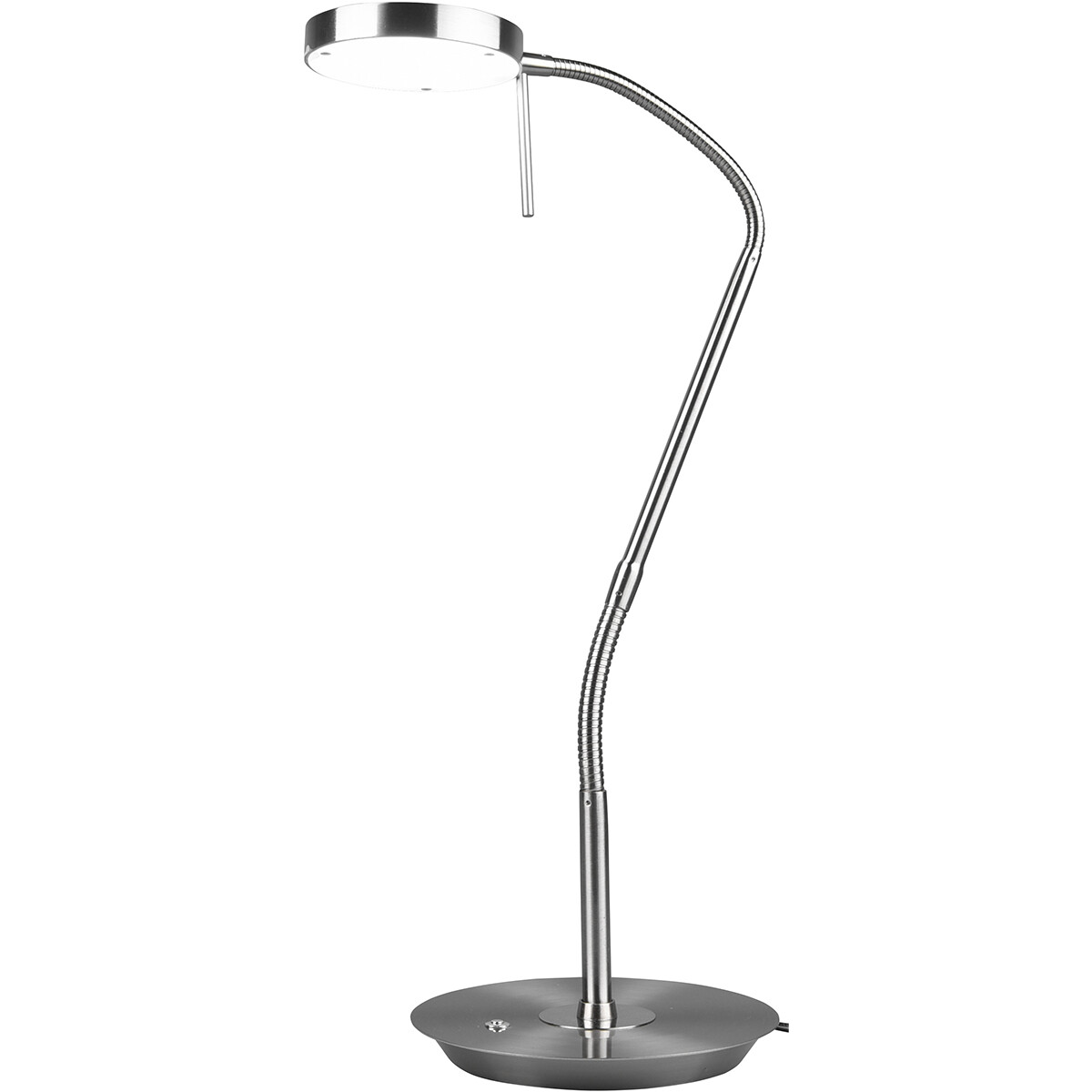 Lampe de Table LED - Trion Monzino - 12W - Couleur de lumière ajustable - Dimmable - Rond - Mat Nickel - Aluminium