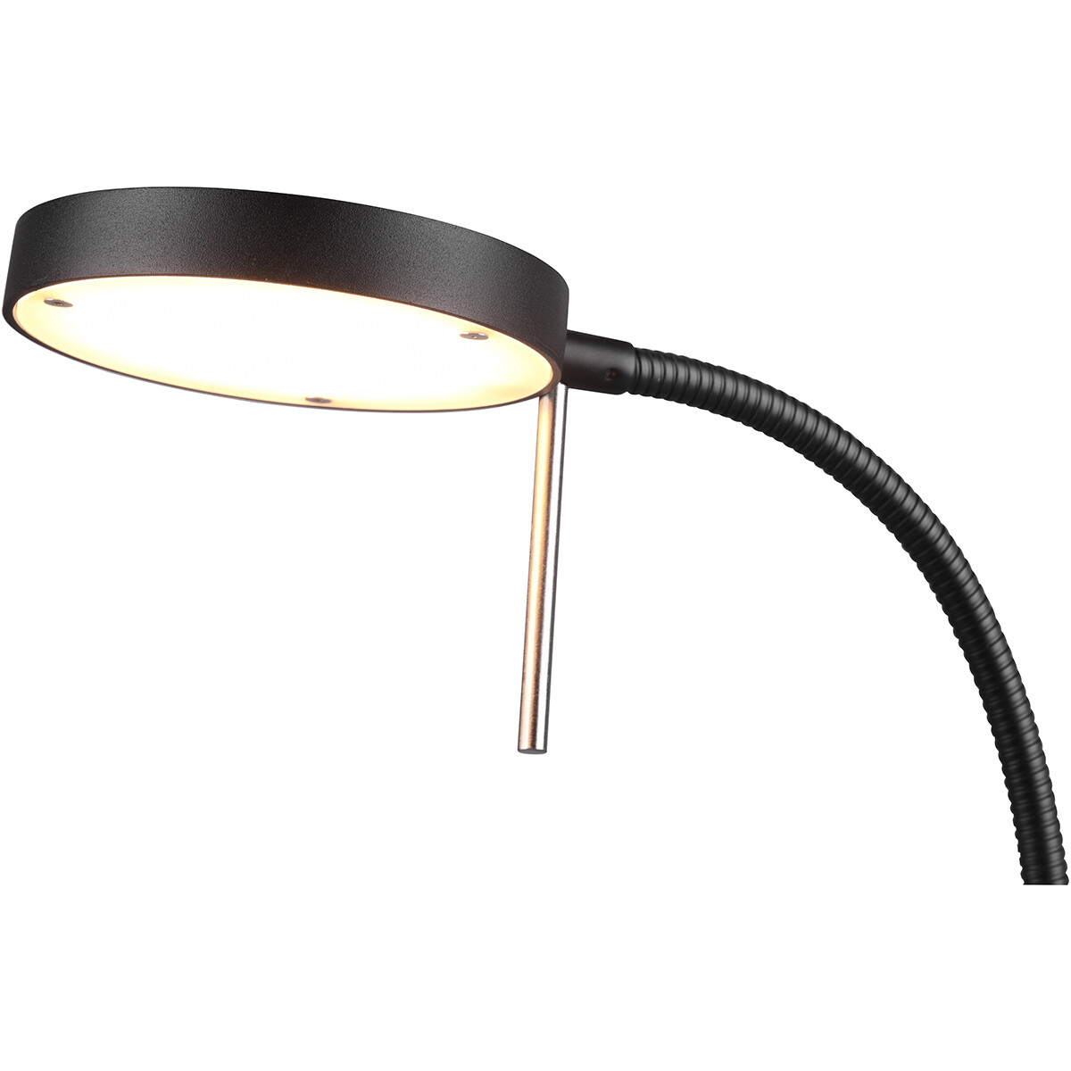 Lampe de Table LED - Trion Monzino - 12W - Couleur de lumière ajustable - Dimmable - Rond - Mat Noir - Aluminium