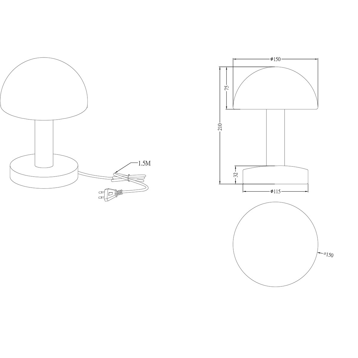 LED Lampe de Table - Trion Nini - Douille E14 - 1 point lumineux - Chrome - Métal - Verre Aluminium Brossé