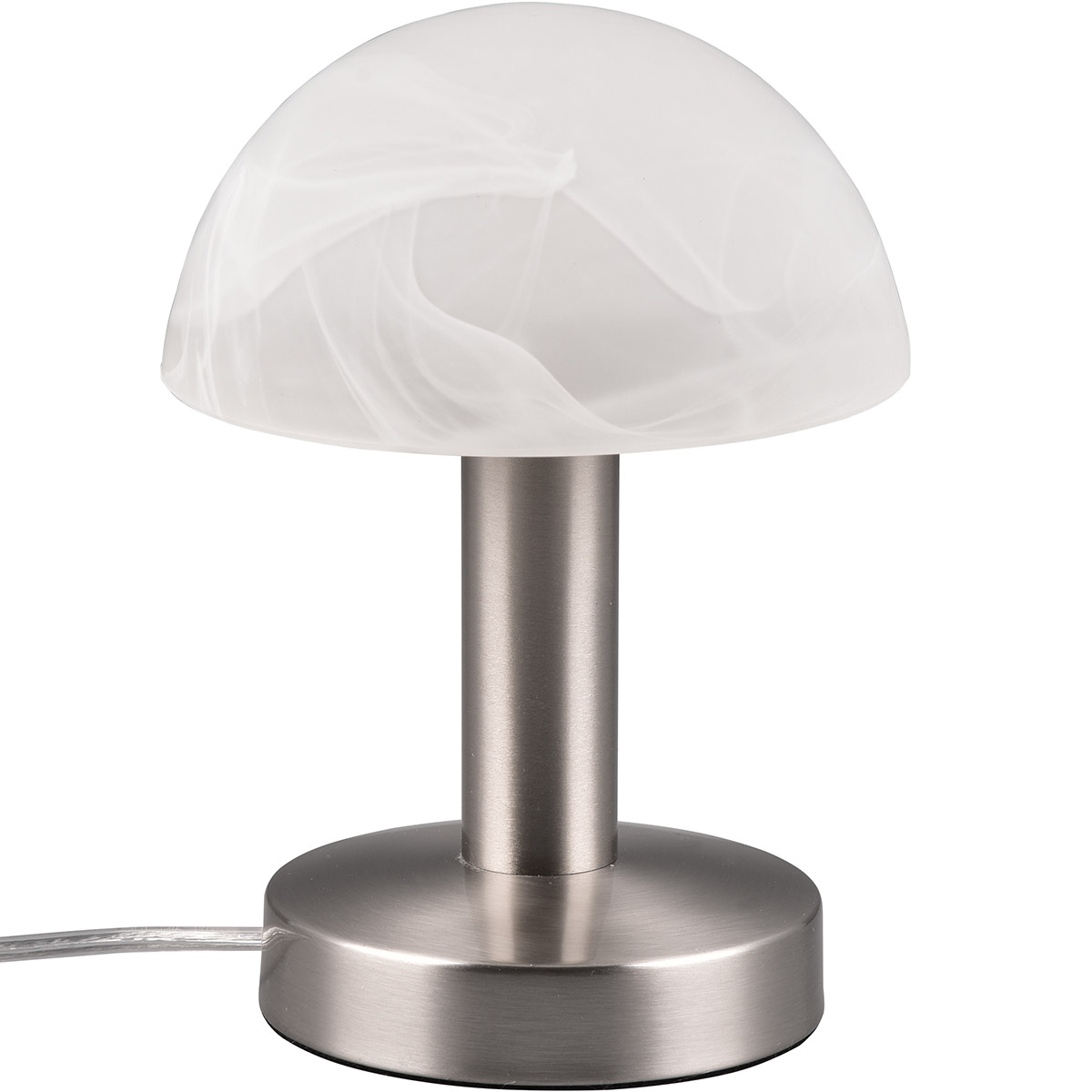 LED Lampe de Table - Trion Nini - Douille E14 - 1 point lumineux - Nickel Mat - Métal - Verre Blanc Brossé