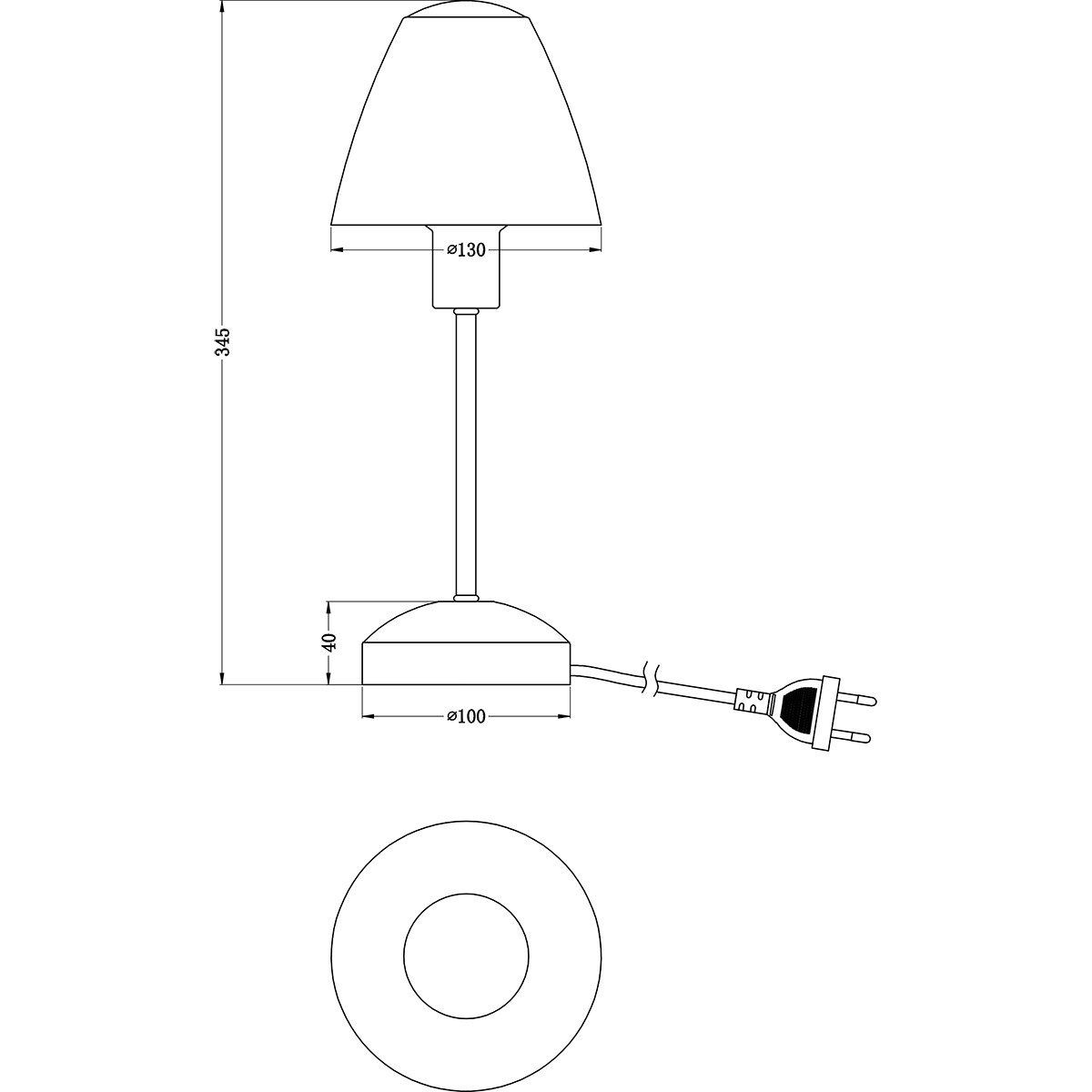 LED Lampe de Table - Trion Orea - Douille E14 - 1 point lumineux - Nickel Mat - Métal - Verre Blanc