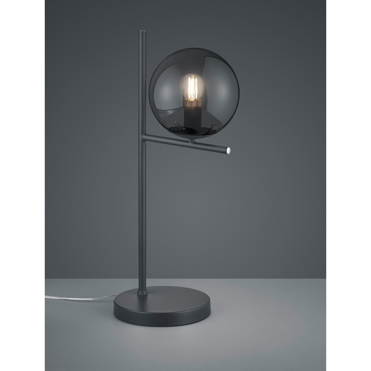 Lampe de Table LED - Trion Pora - Douille E14 - Rond - Mat Anthracite - Aluminium