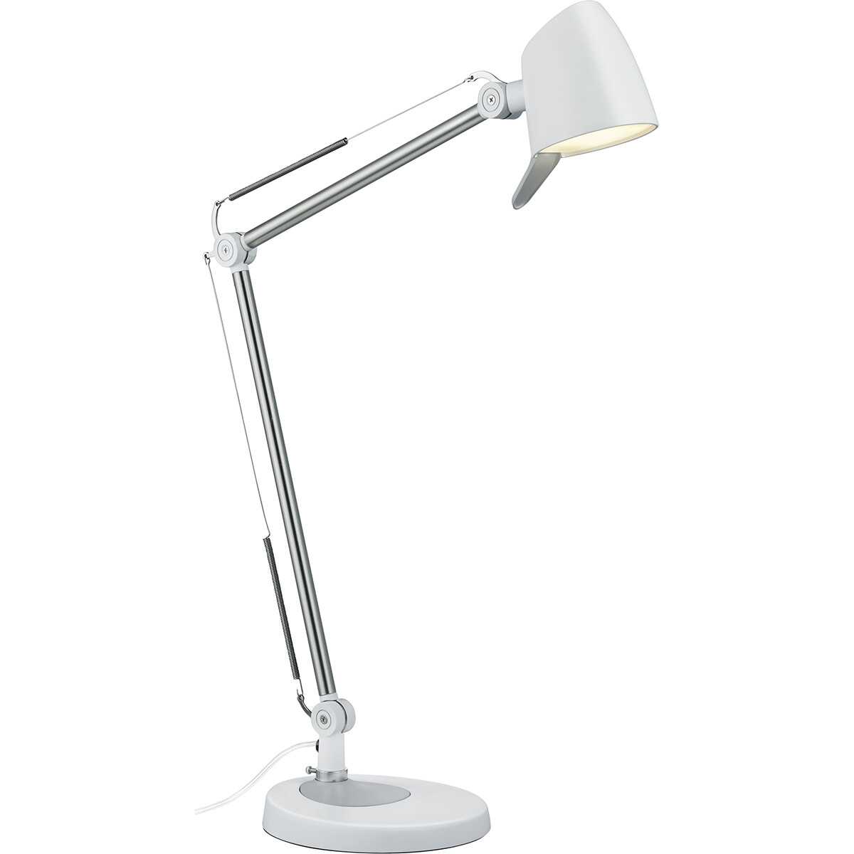 Lampe de bureau LED - Trion Radino - 5W - Couleur de lumière ajustable - Dimmable - Rond - Mat Blanc - Aluminium