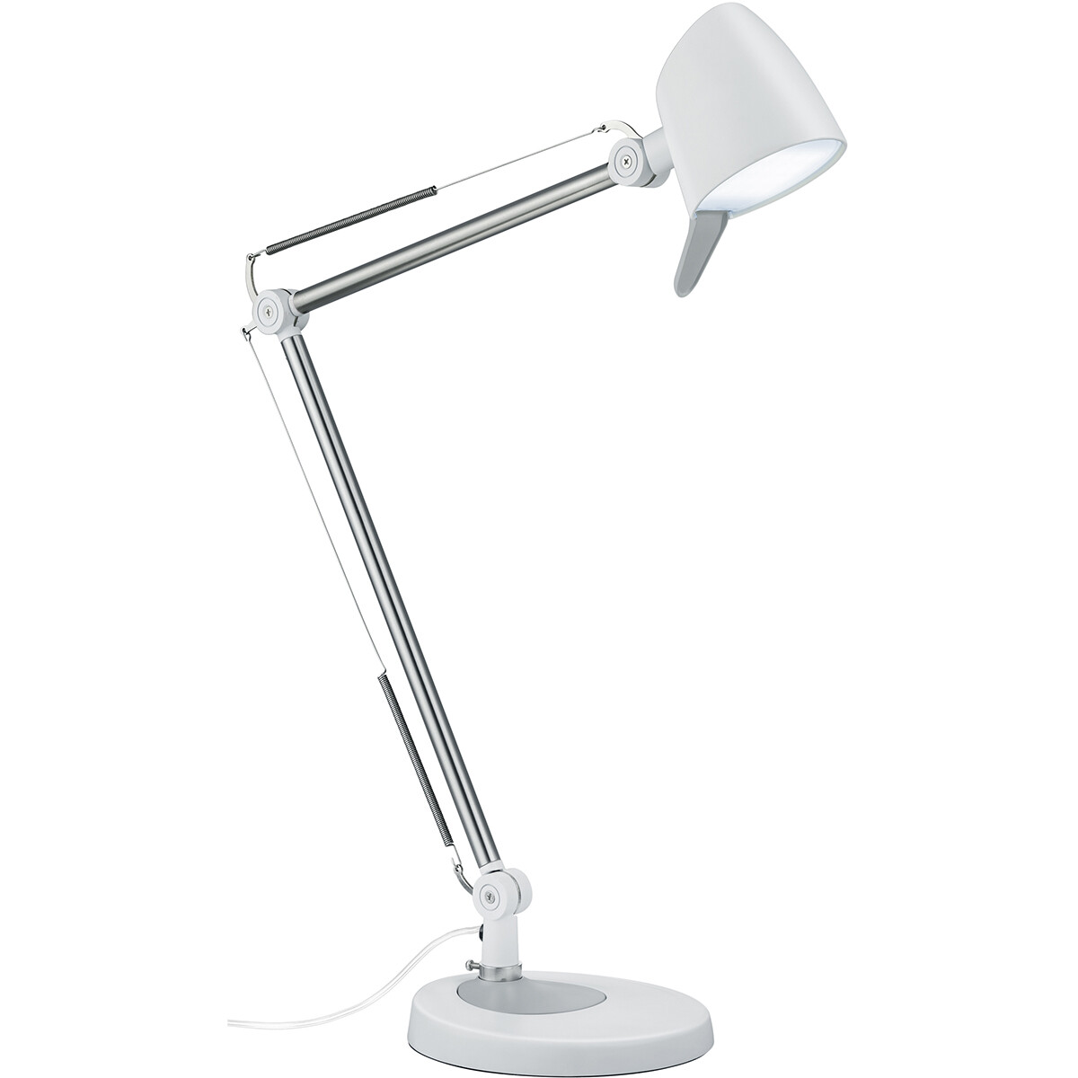 Lampe de bureau LED - Trion Radino - 5W - Couleur de lumière ajustable - Dimmable - Rond - Mat Blanc - Aluminium