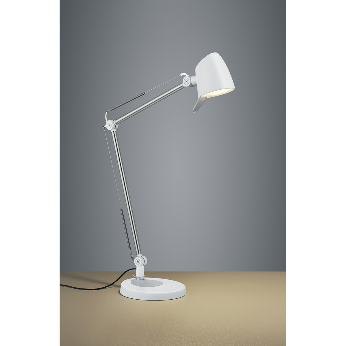 Lampe de bureau LED - Trion Radino - 5W - Couleur de lumière ajustable - Dimmable - Rond - Mat Blanc - Aluminium