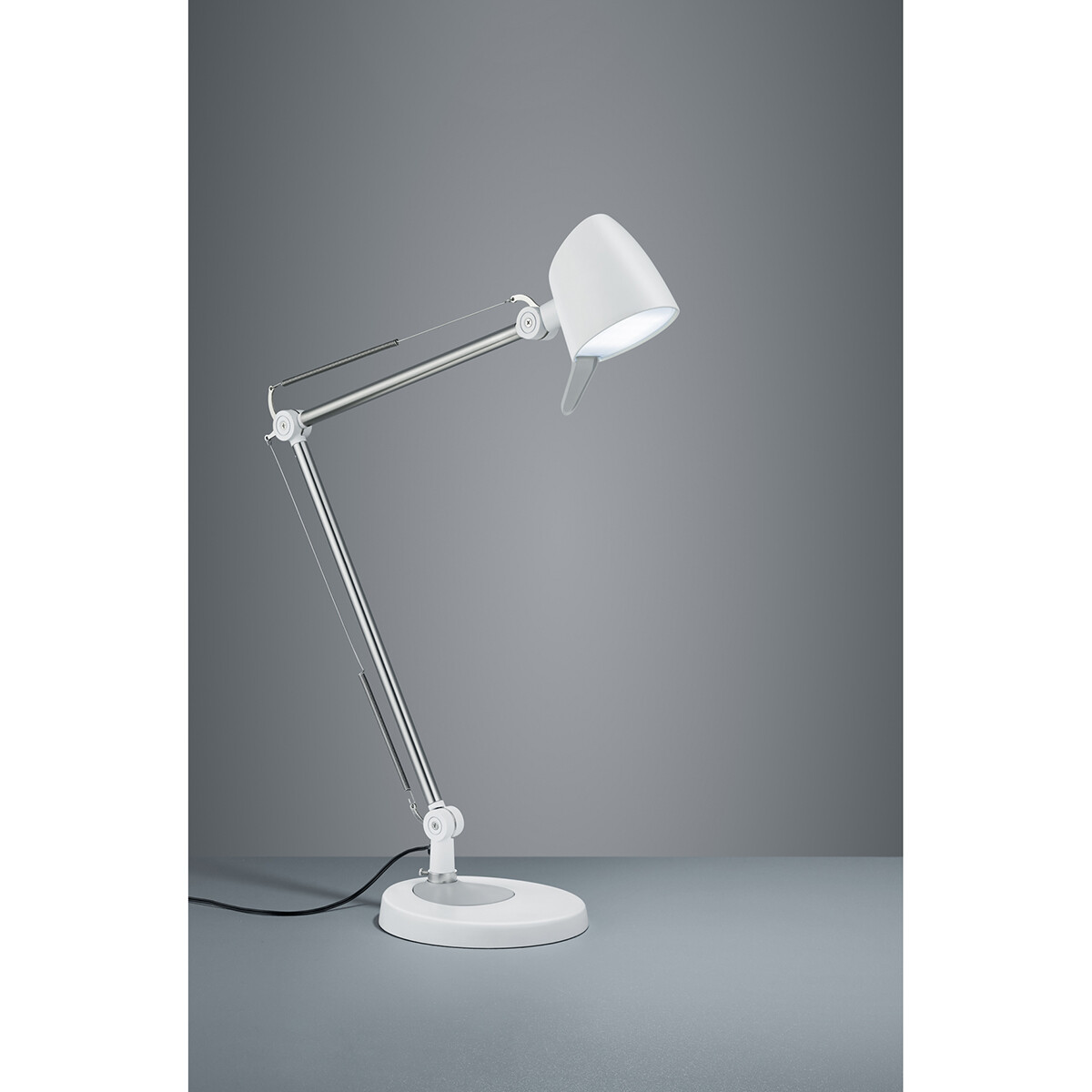 Lampe de bureau LED - Trion Radino - 5W - Couleur de lumière ajustable - Dimmable - Rond - Mat Blanc - Aluminium