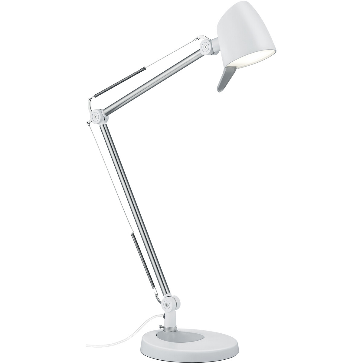 Lampe de bureau LED - Trion Radino - 5W - Couleur de lumière ajustable - Dimmable - Rond - Mat Blanc - Aluminium