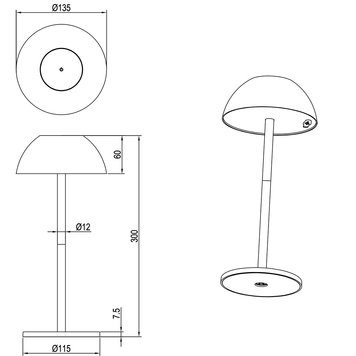 LED Lampe de Table - Trion Rado - 1.7W - Blanc Chaud 3000K - Batteries Rechargeables - Vert Pistache - Plastique