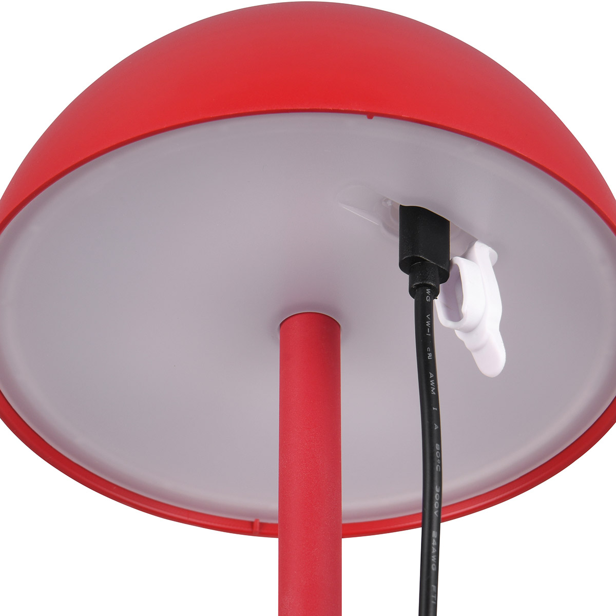 LED Lampe de Table - Trion Rado - 1.7W - Blanc Chaud 3000K - Batteries Rechargeables - Rouge - Plastique