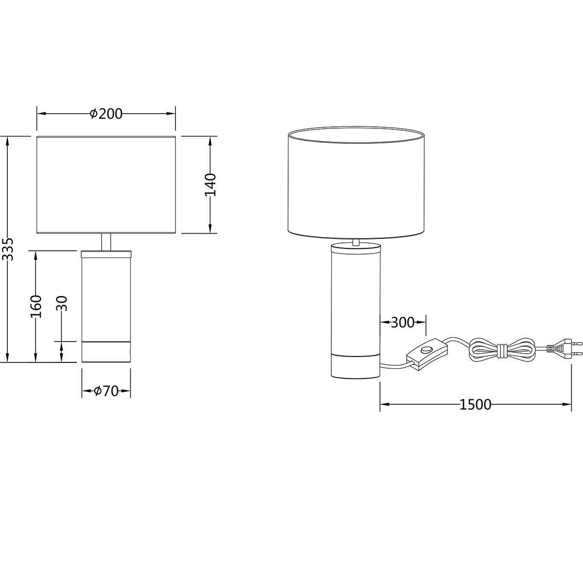 LED Lampe de Table - Trion Raziye - Douille E14 - 1 point lumineux - Max 25W - Laiton Mat - Métal