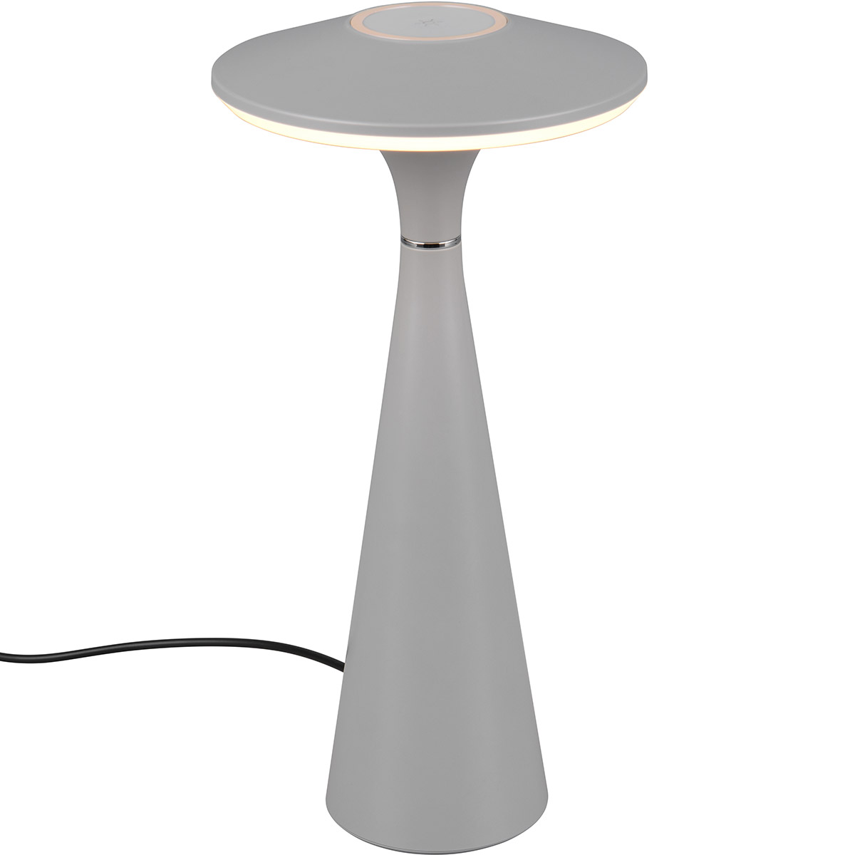 LED Lampe de Table - Trion Rezo - 2W - Couleur Ajustable - Batteries Rechargeables - Gris - Plastique