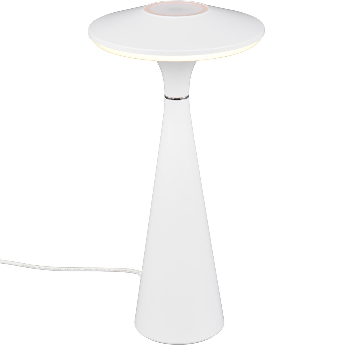 LED Lampe de Table - Trion Rezo - 2W - Couleur Ajustable - Batteries Rechargeables - Blanc Mat - Plastique