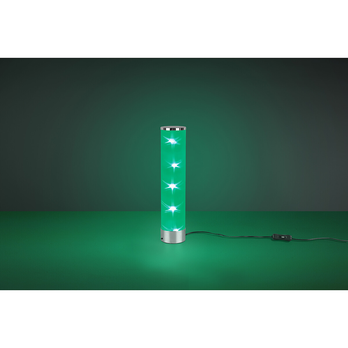 Lampe de Table LED - Trion Ricardo - 1.5W - Blanc Chaud 3000K - RGBW - Dimmable - Télécommande - Rond - Mat Chrome - Aluminium