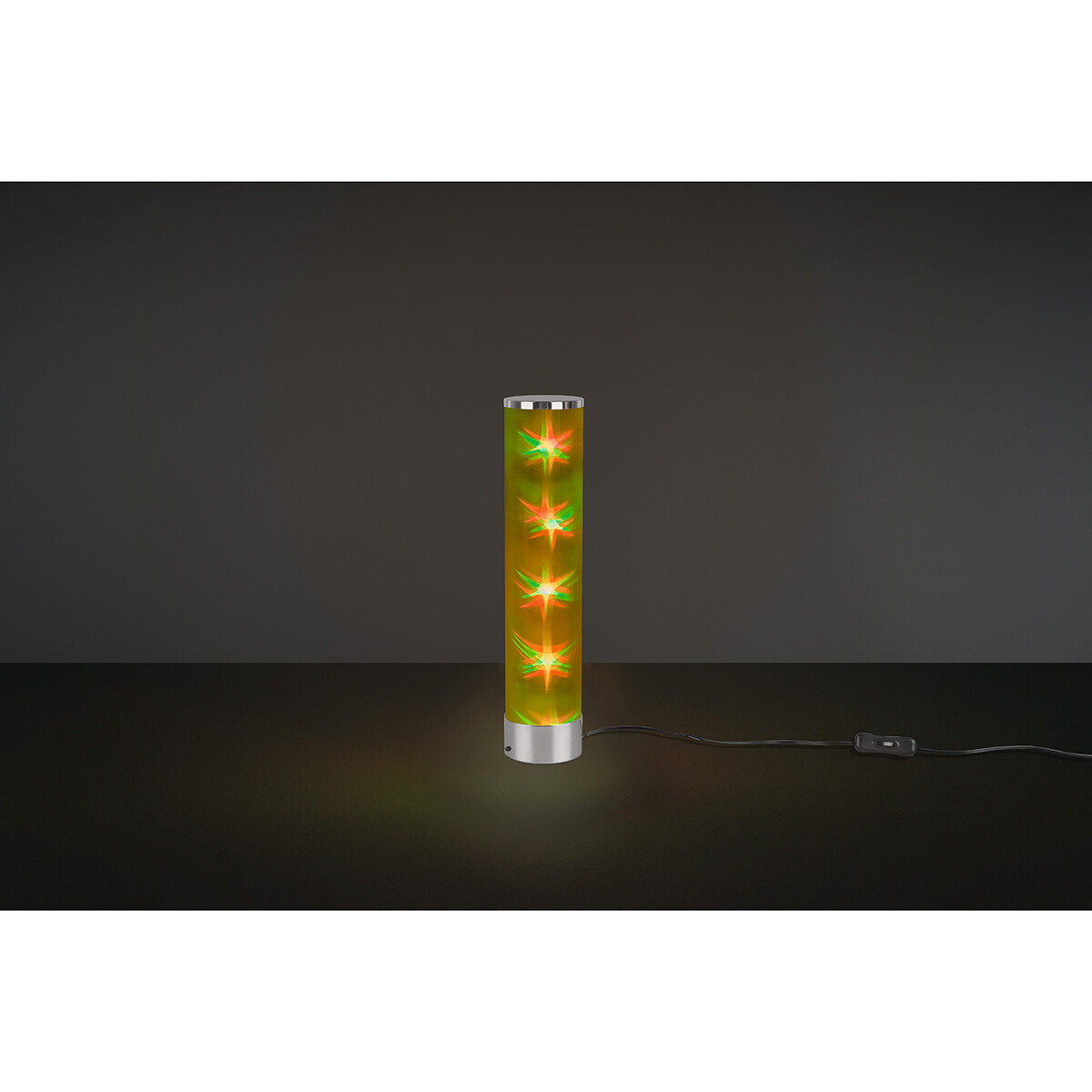 Lampe de Table LED - Trion Ricardo - 1.5W - Blanc Chaud 3000K - RGBW - Dimmable - Télécommande - Rond - Mat Chrome - Aluminium