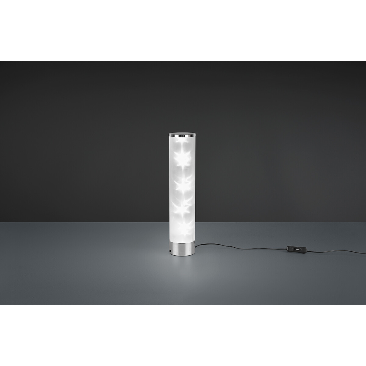 Lampe de Table LED - Trion Ricardo - 1.5W - Blanc Chaud 3000K - RGBW - Dimmable - Télécommande - Rond - Mat Chrome - Aluminium