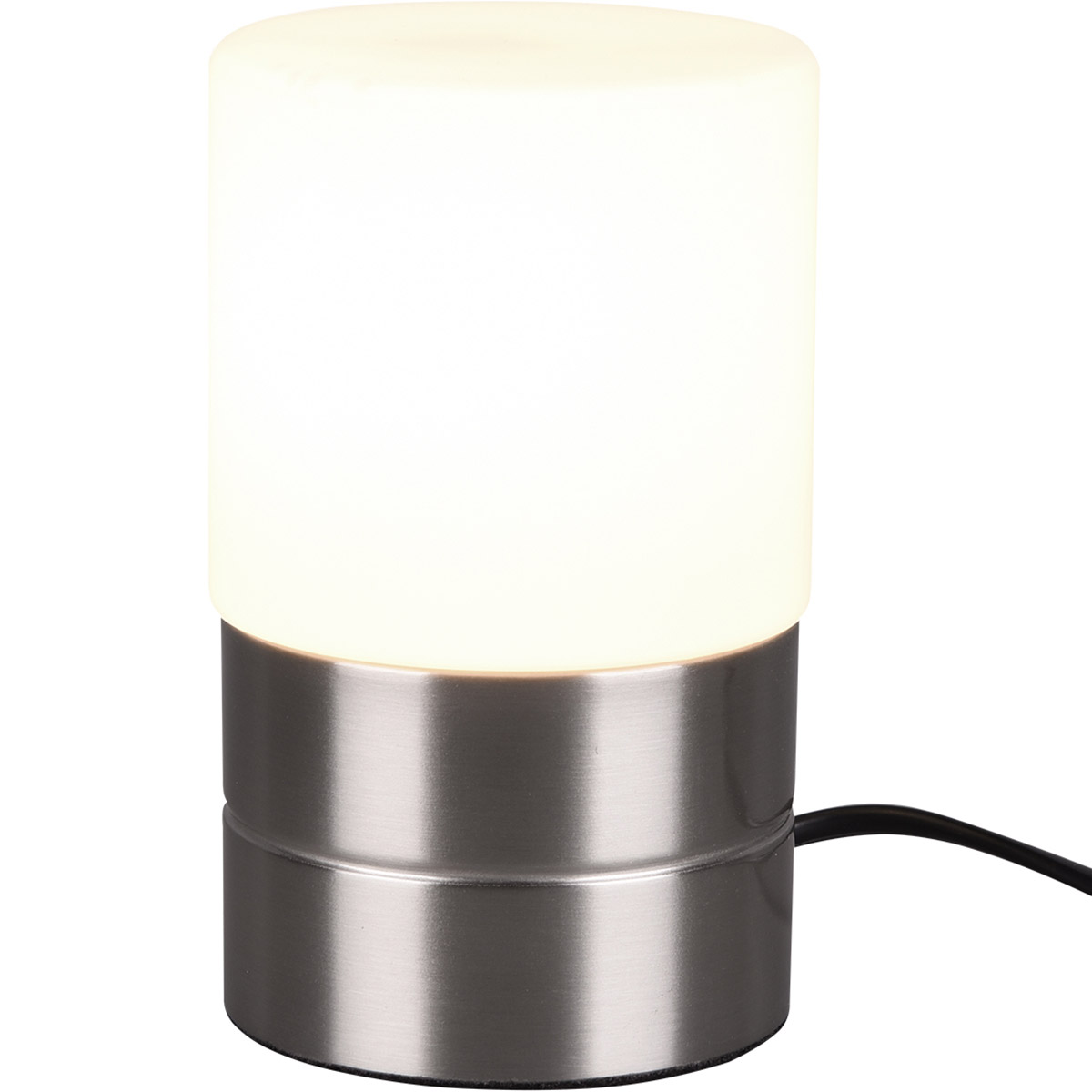 LED Lampe de Table - Trion Saidi - Douille E14 - 1 point lumineux - Nickel Mat - Métal - Verre Blanc