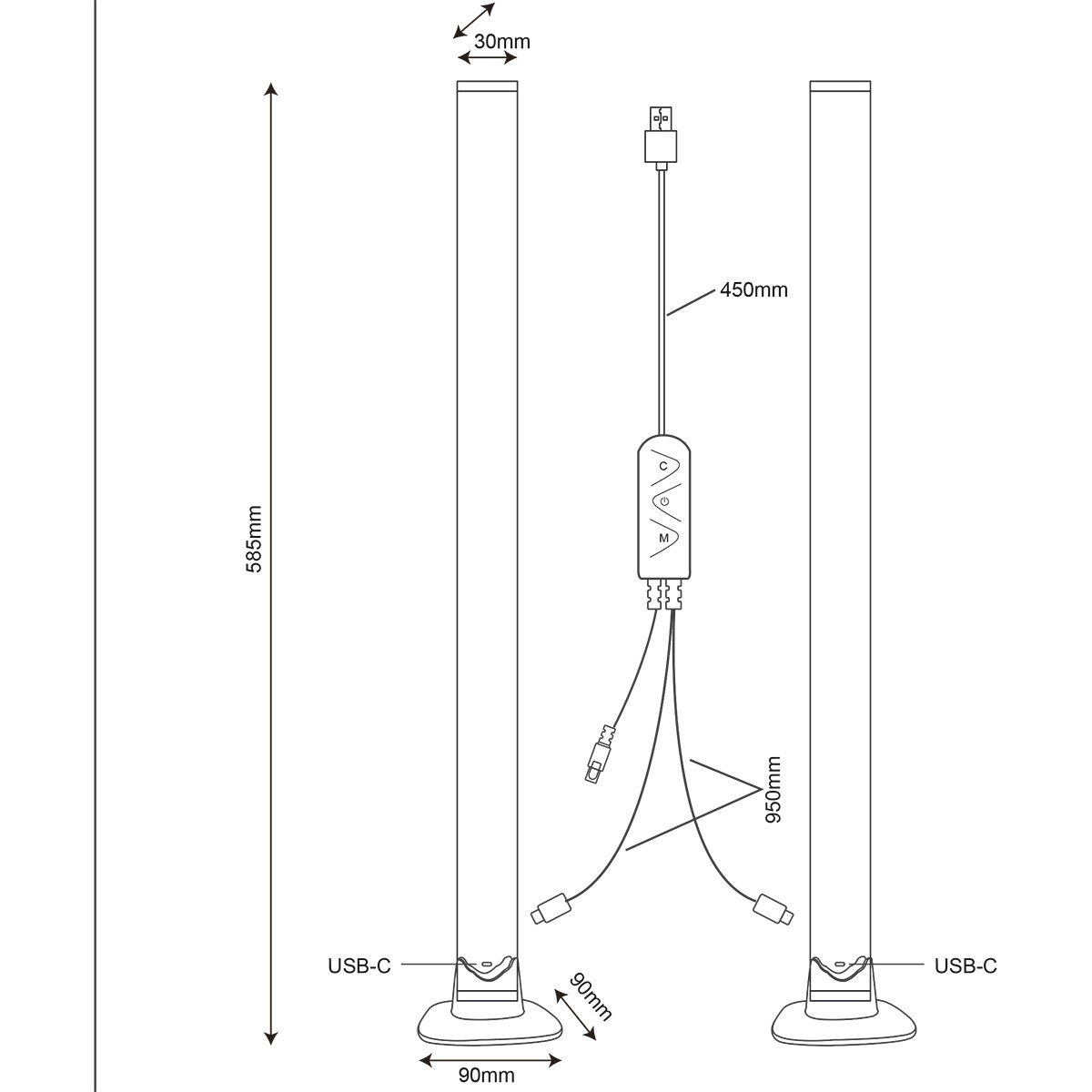 Lampe de table LED - Trion Toy - 5W - RGBW - Dimmable - Télécommande - Rond - Noir - Métal