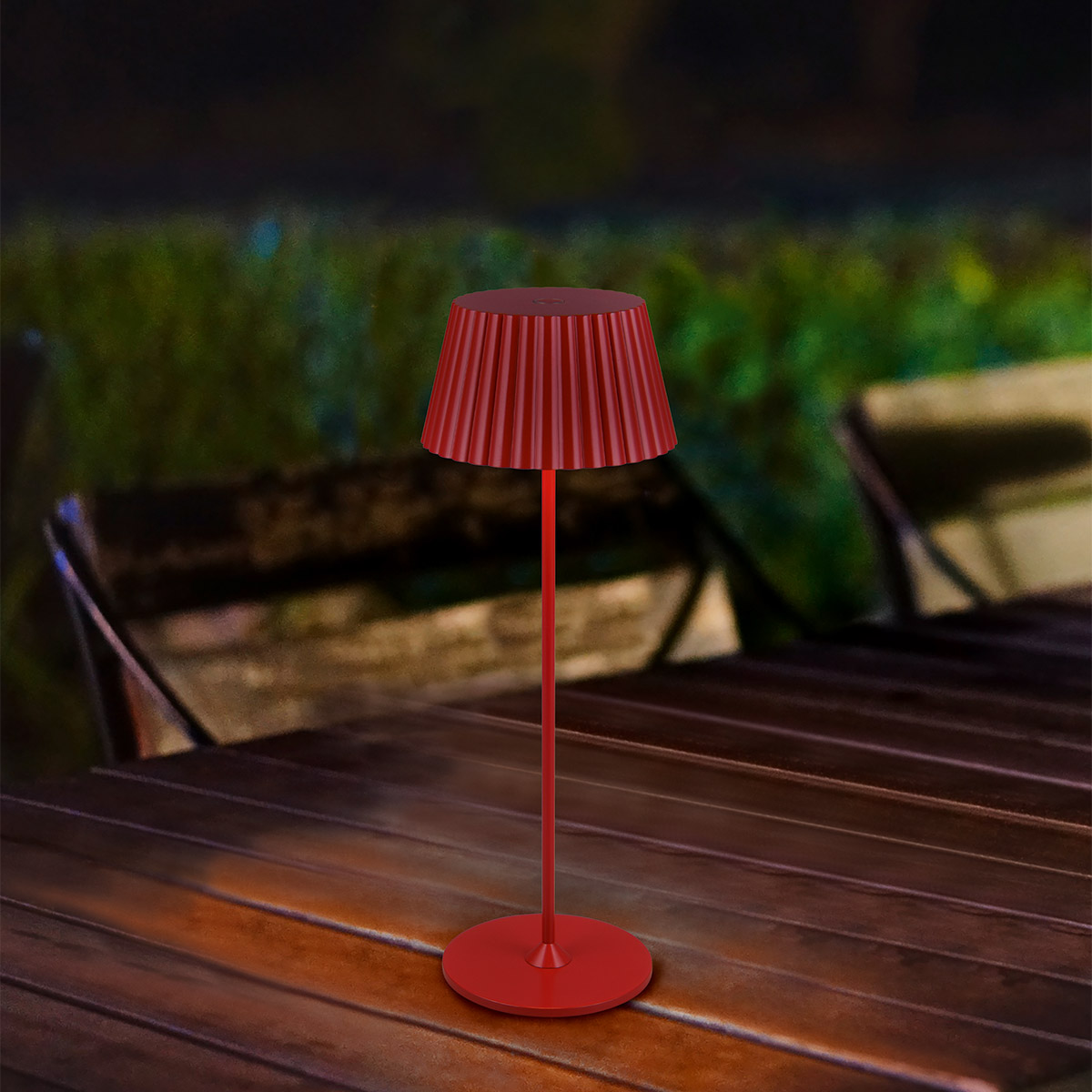 LED Lampe de Table - Trion Uraz - 1.5W - Blanc Chaud 3000K - Batteries Rechargeables - Rouge - Métal