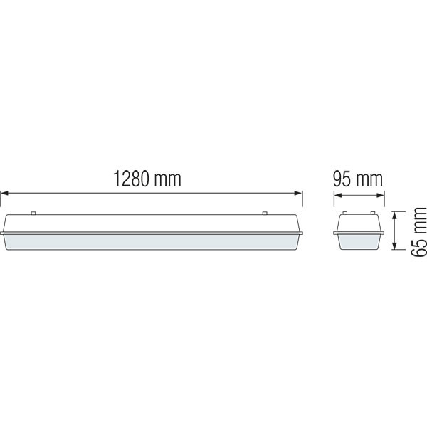 Réglette LED T8 - 120cm - 2x 18W - Étanche IP54 - Blanc Froid 6400K - Plastique