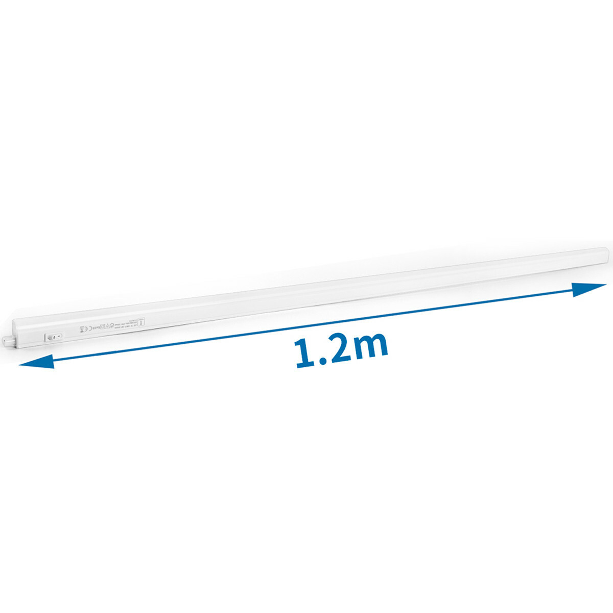 Réglette LED avec Tube T5 - Éclairage de Cuisine - Aigi Timola - 120cm Simple - 14W - Connectable - Blanc Froid 6500K - Mat Blanc - Plastique