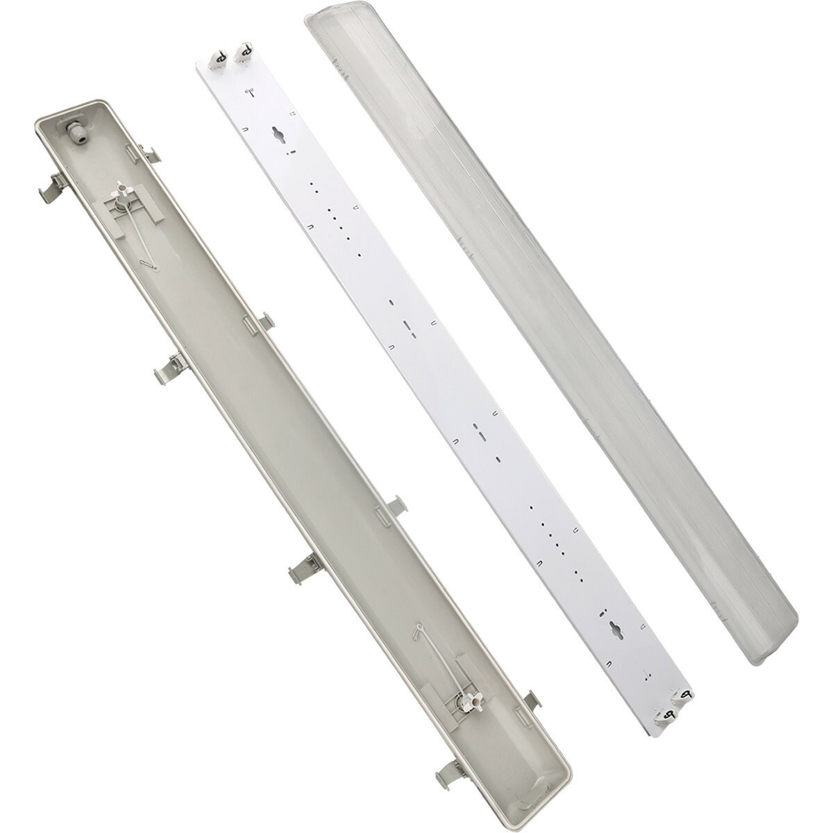 Réglette LED avec Tube T8 Incl. Starter - Aigi Hari - 120cm Double - 32W - Blanc Froid 6400K - Étanche IP65