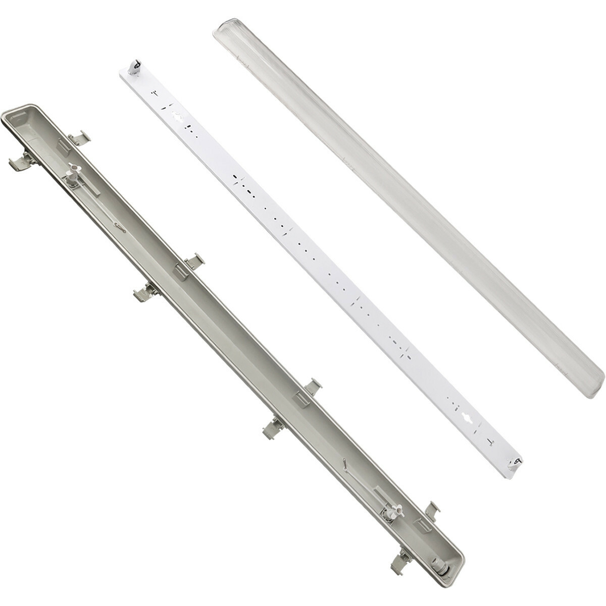 Réglette LED avec Tube T8 Incl. Starter - Aigi Hari - 120cm Simple - 16W - Blanc Froid 6400K - Étanche IP65