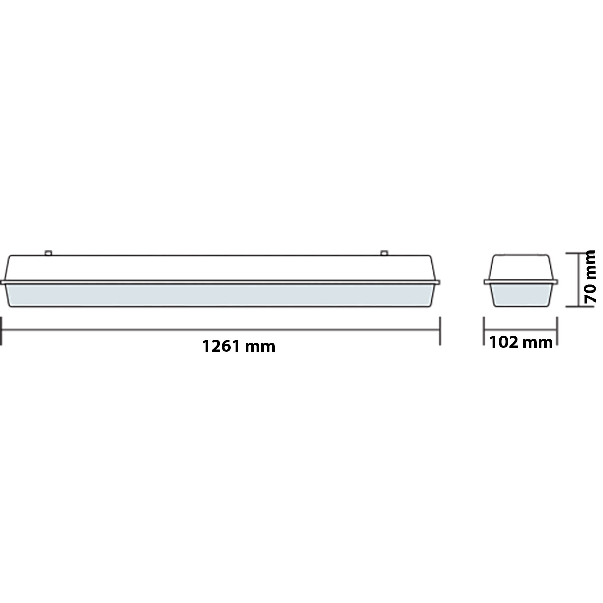 Réglette LED avec Tubes T8 - Pimosta - 120cm Double - 36W - Blanc Froid 6400K - Mat Gris