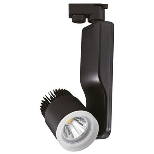 Éclairage sur rail LED - Spot sur Rail - 23W 1 Phase - Rond - Blanc Neutre 4200K - Mat Noir Aluminium