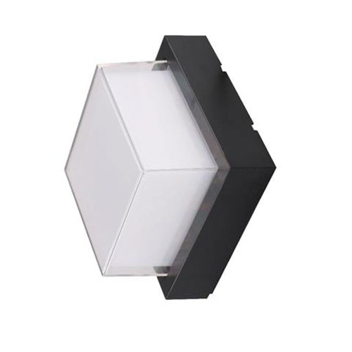 Éclairage de Jardin LED - Lumière Extérieure - Agusa 4 - Mur - Plastique Mat Noir - 12W Blanc Neutre 4200K - Carré