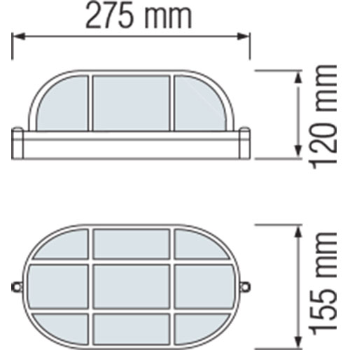 Éclairage de Jardin LED - Lumière Extérieure - Floater - Mur - Aluminium Mat Noir - E27 - Ovale